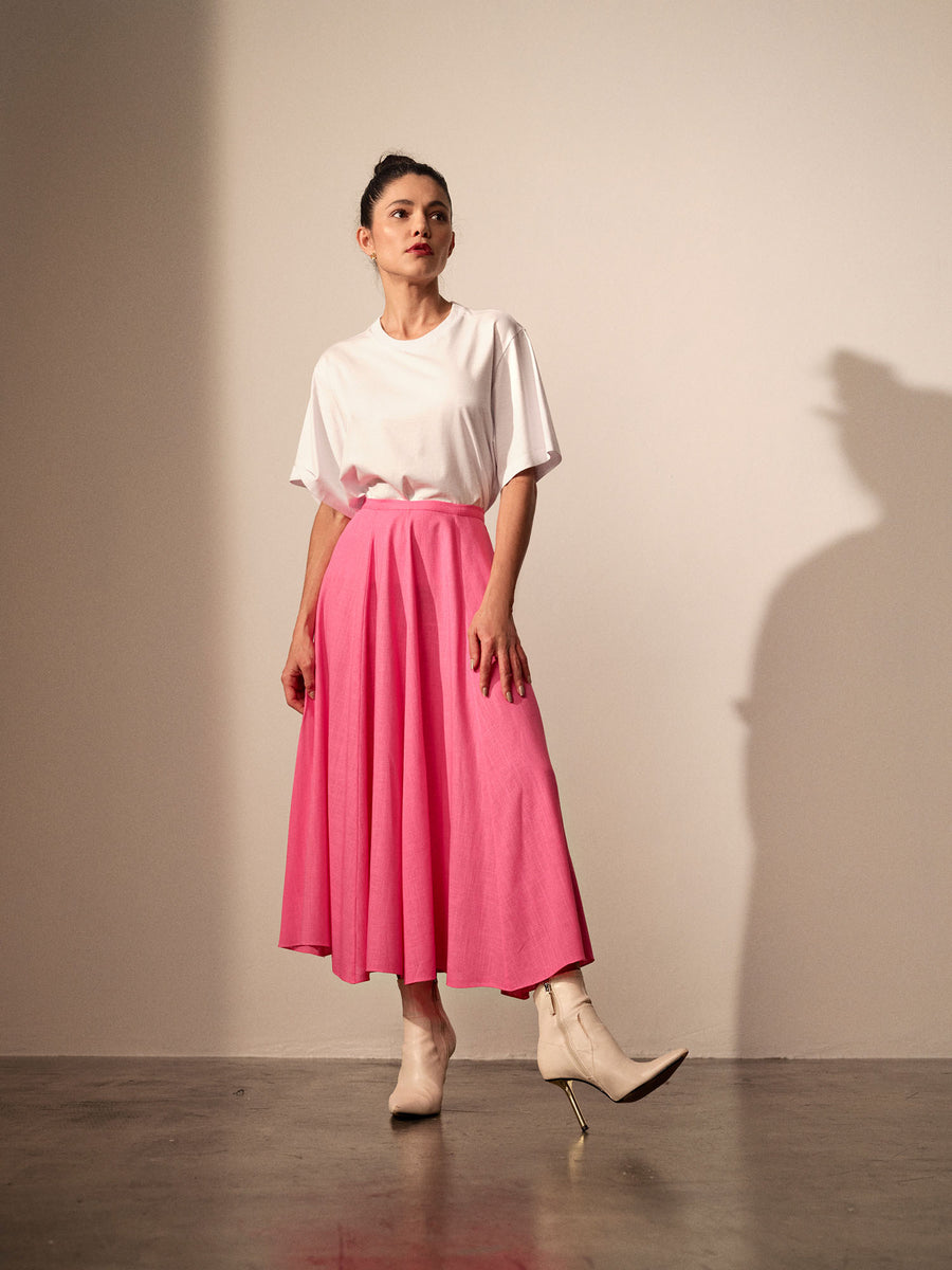 Saia Midi Godê - Rosa Pink - Hand Lace – HAND LACE