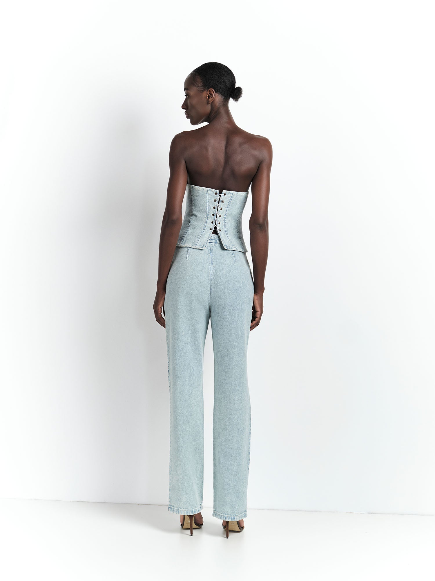 Corset Recorte - Jeans - Hand Lace