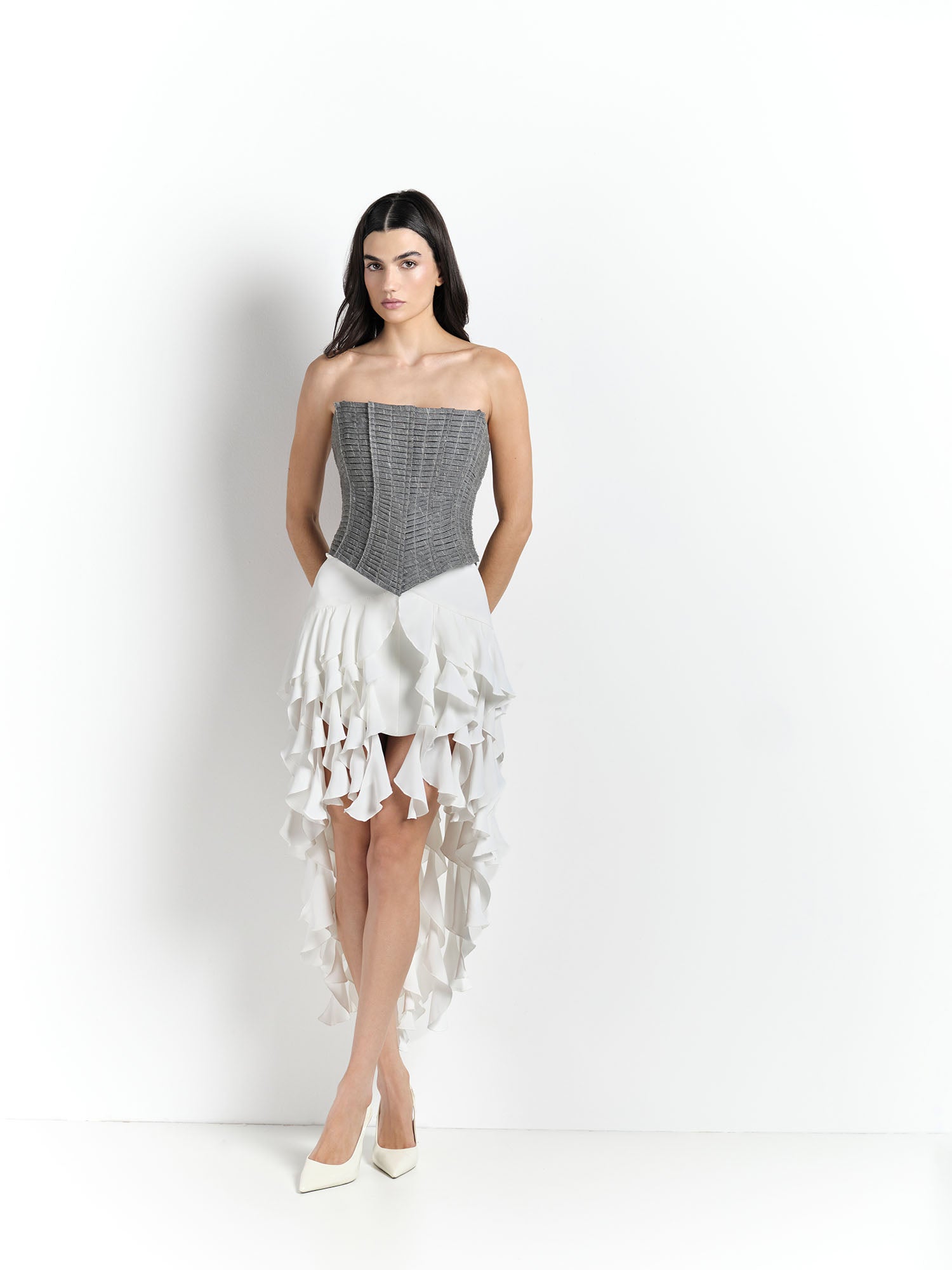 Corset Viés - Cinza - Hand Lace