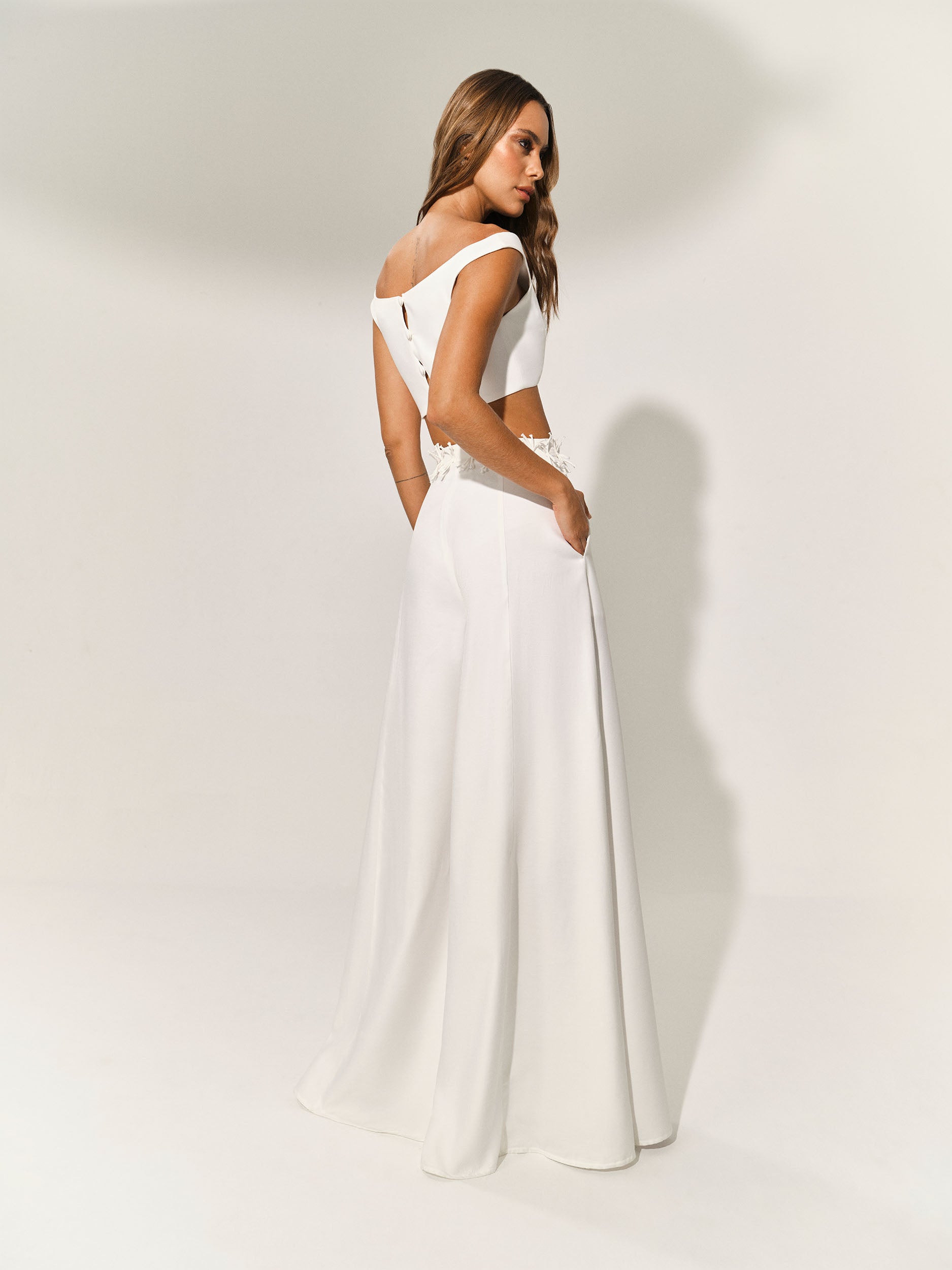 Top Delphinus - Off White - Hand Lace