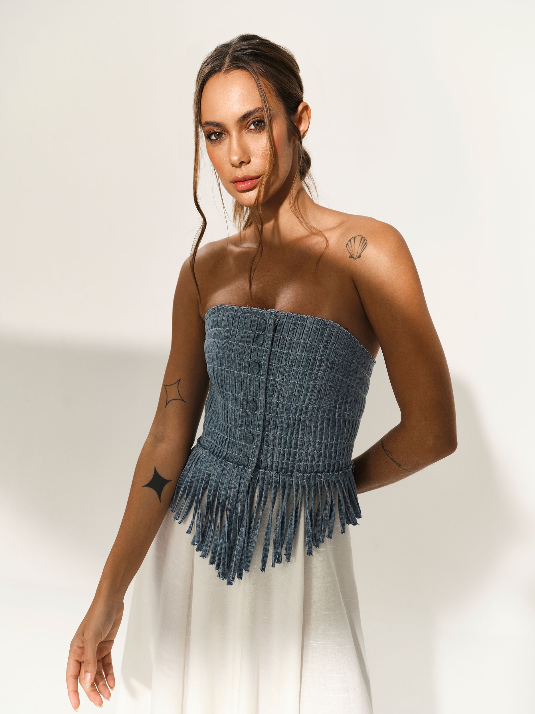 Blusa Viés Jeans - Hand Lace