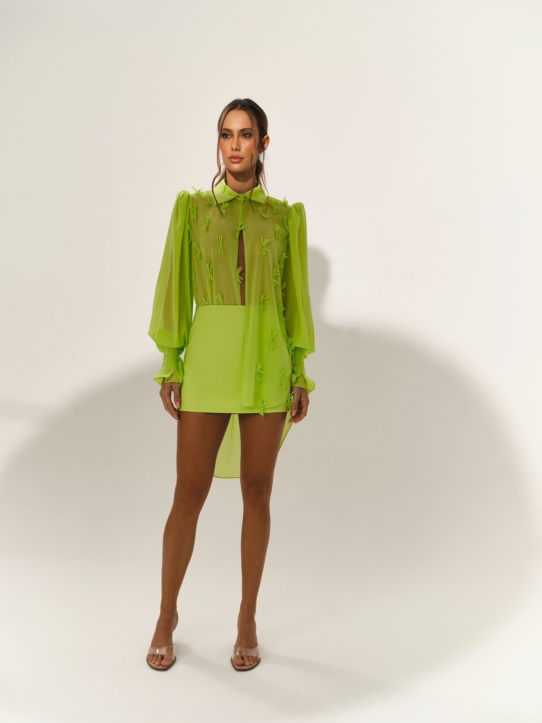 Saia Curta Boreal - Verde - Hand Lace
