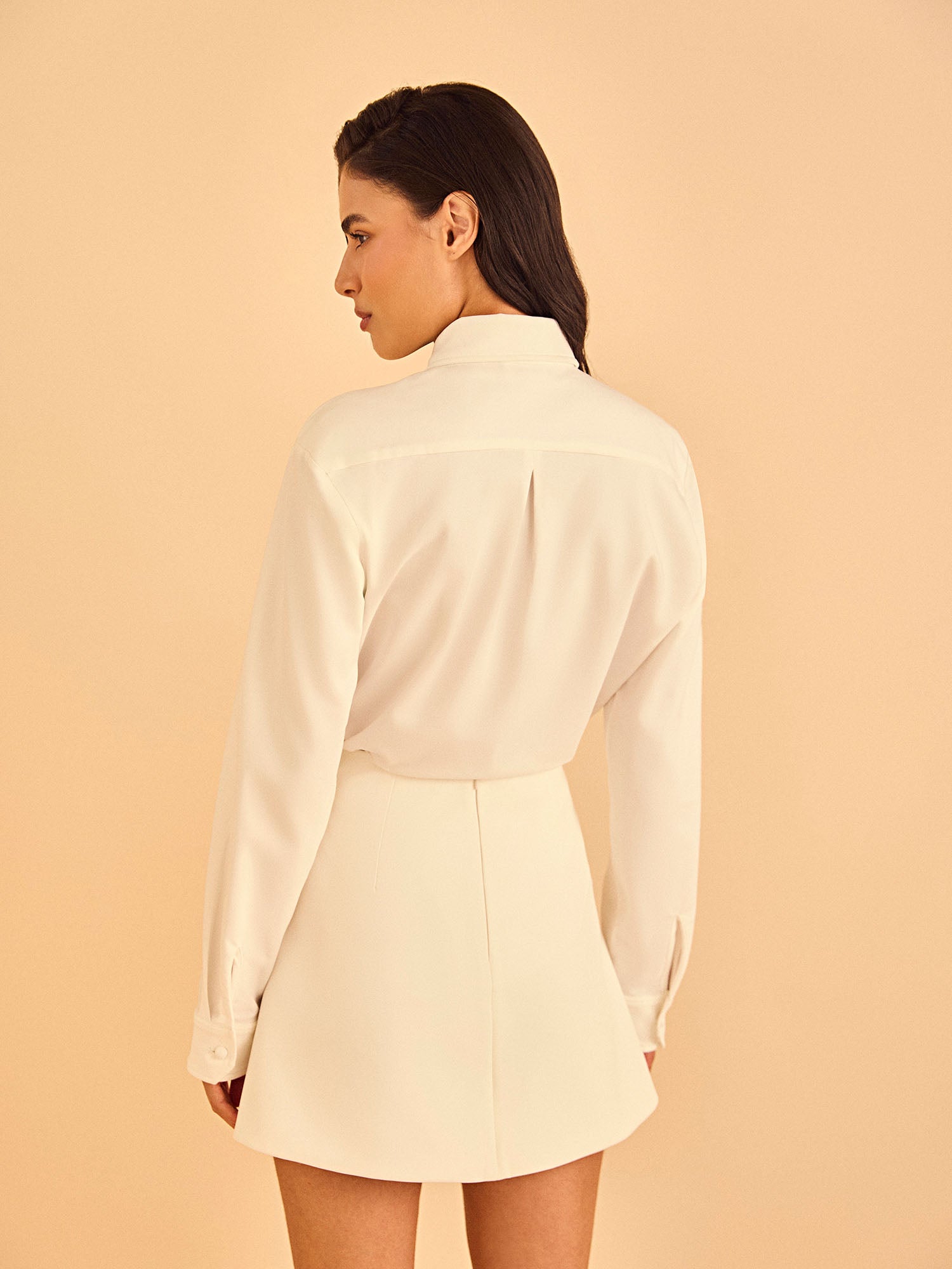 CAMISA OVERSIZED MARAIS - OFF WHITE - HAND LACE