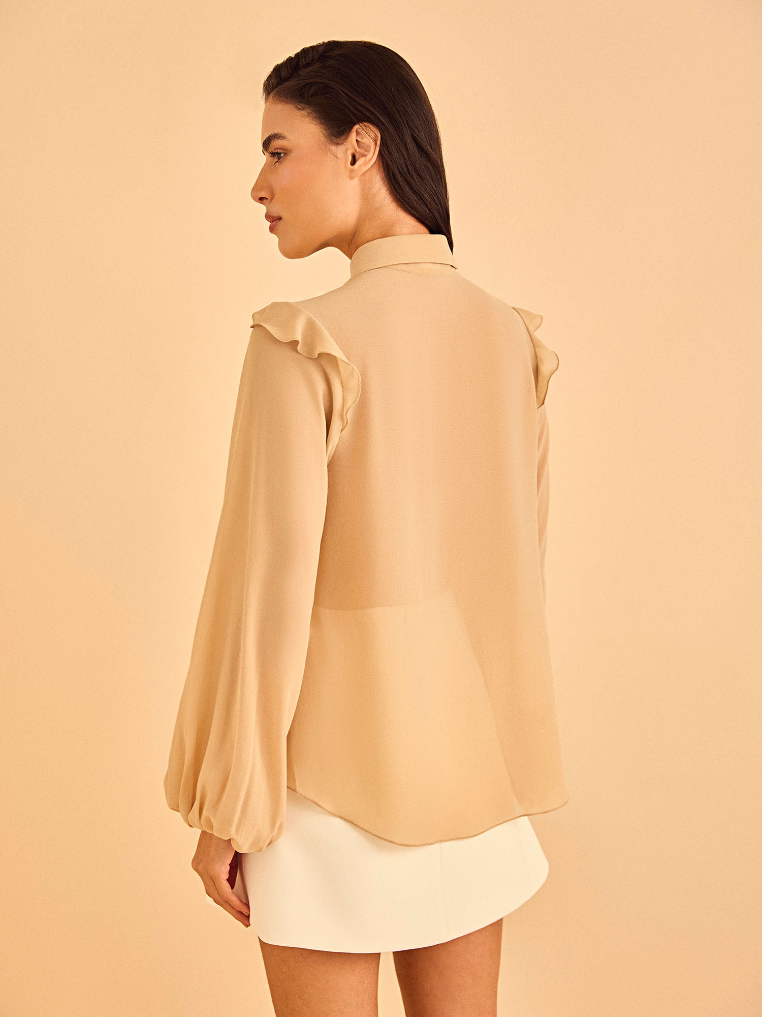 CAMISA RIACHO - BEGE - HAND LACE