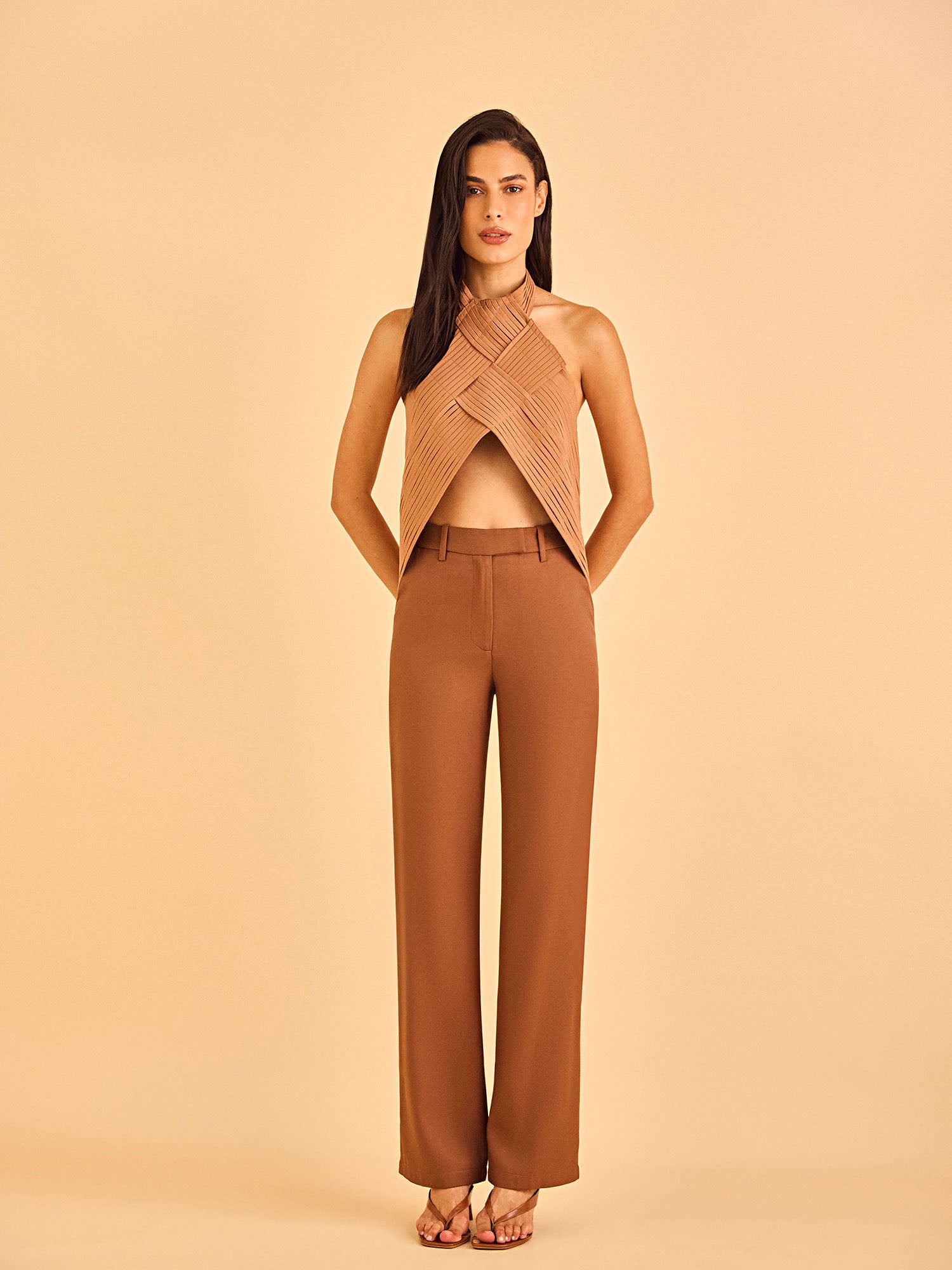 CALÇA ESSENCIAL - MARROM - HAND LACE