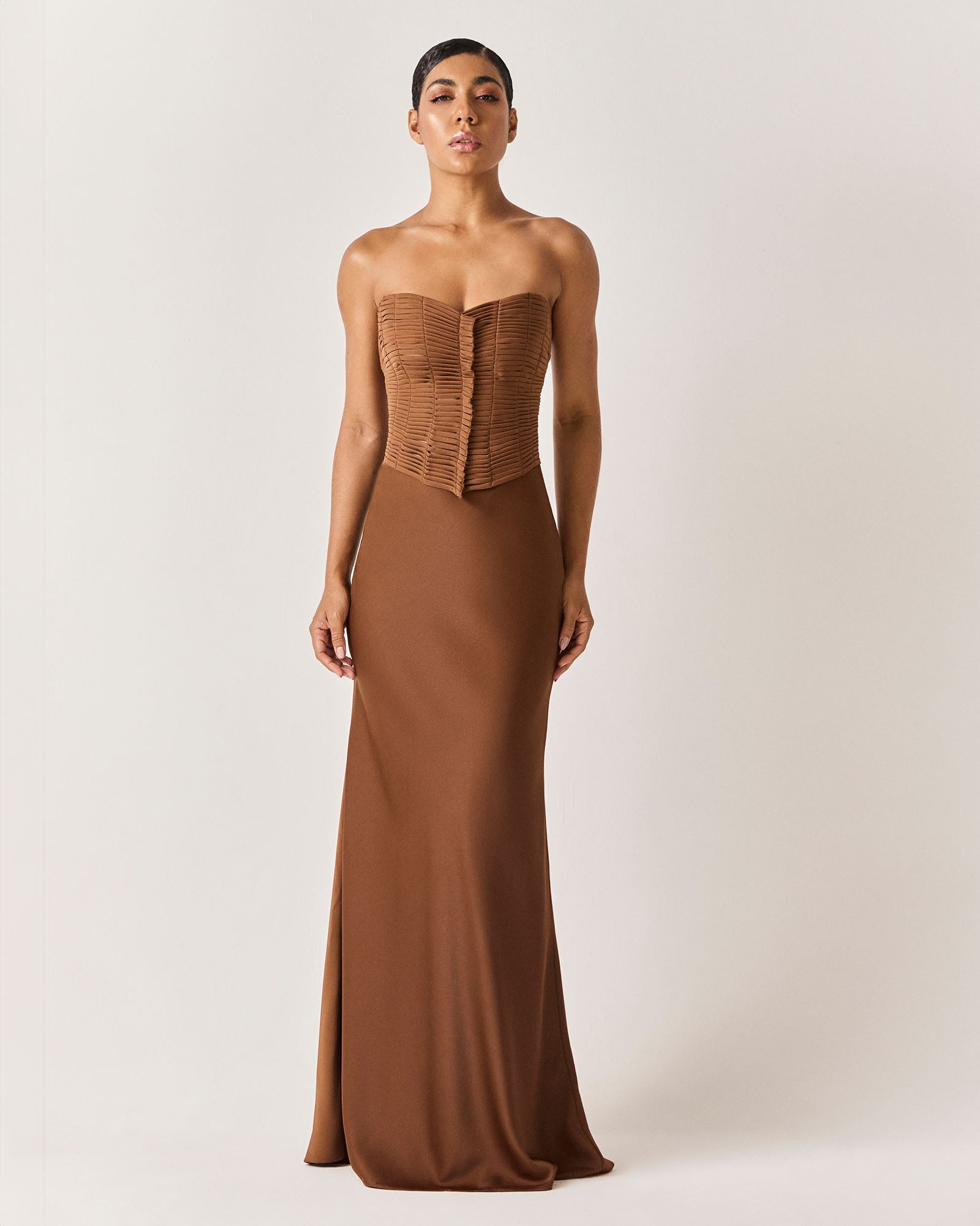 SAIA LONGA ANDES - MARROM - HAND LACE