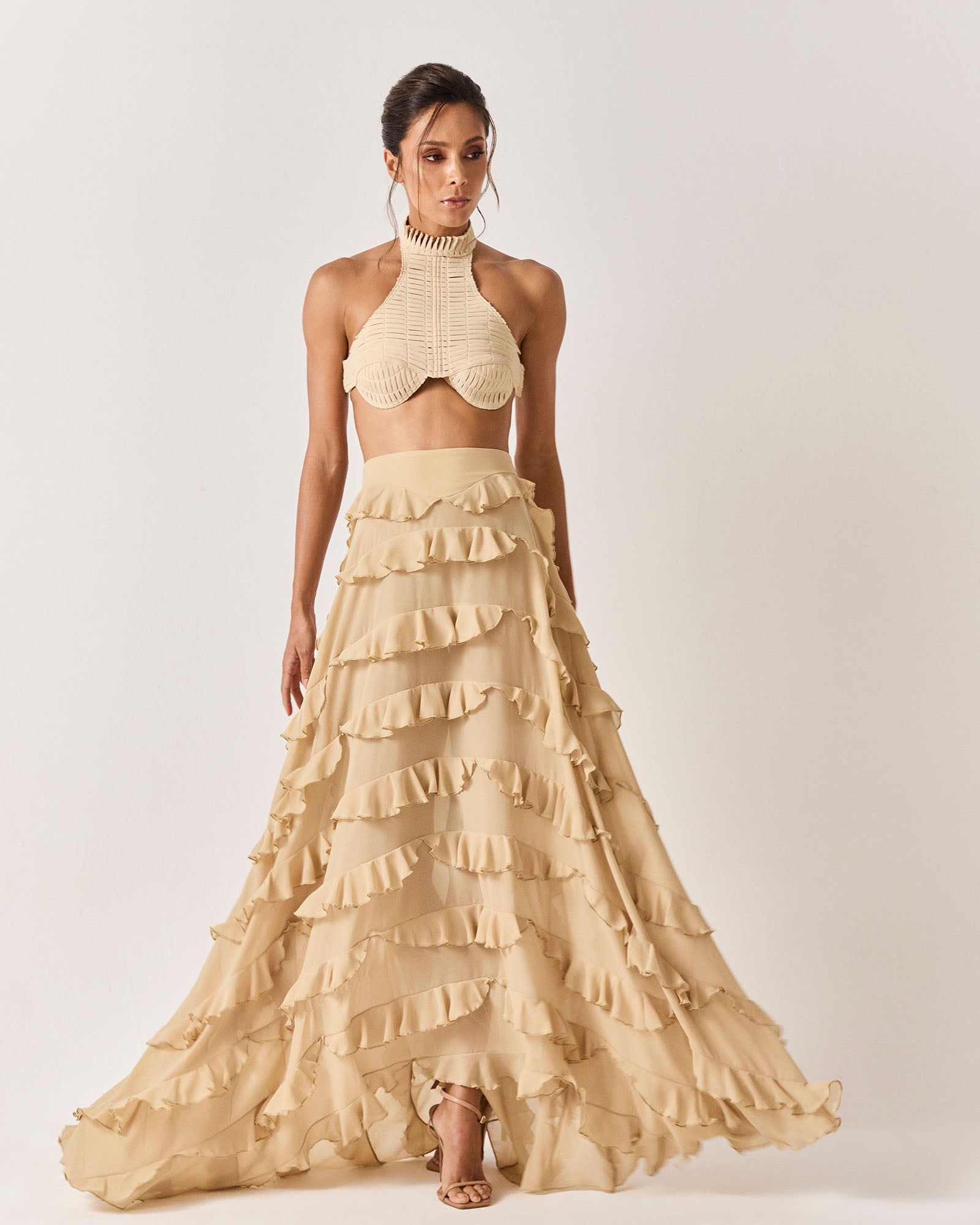 SAIA LONGA RIACHO - BEGE - HAND LACE