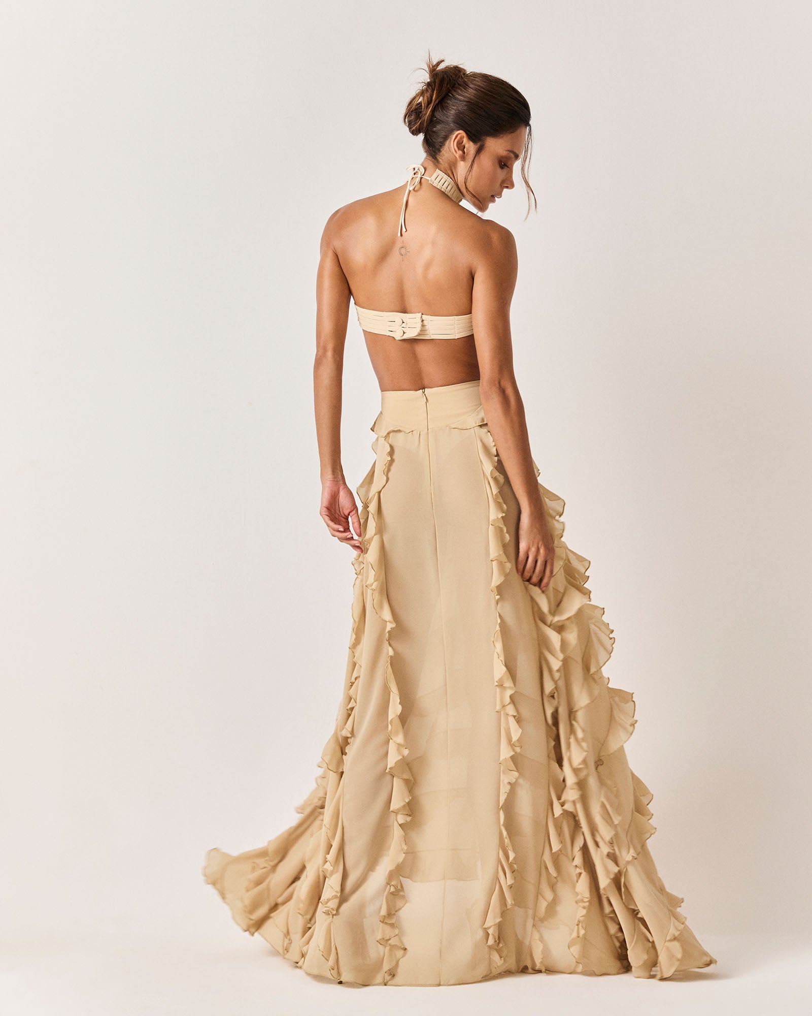 SAIA LONGA RIACHO - BEGE - HAND LACE