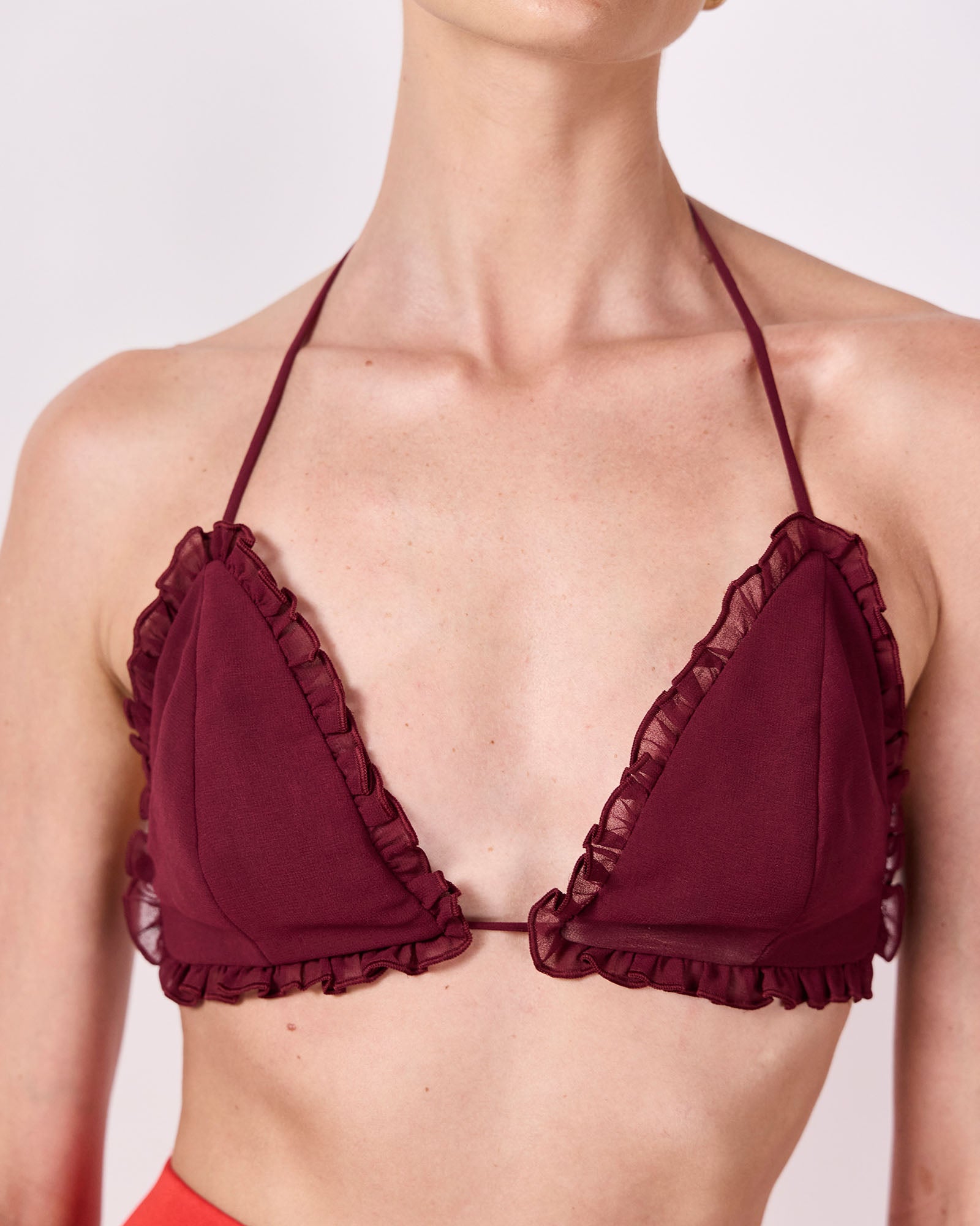 Top Lamparina - Vinho - Hand Lace