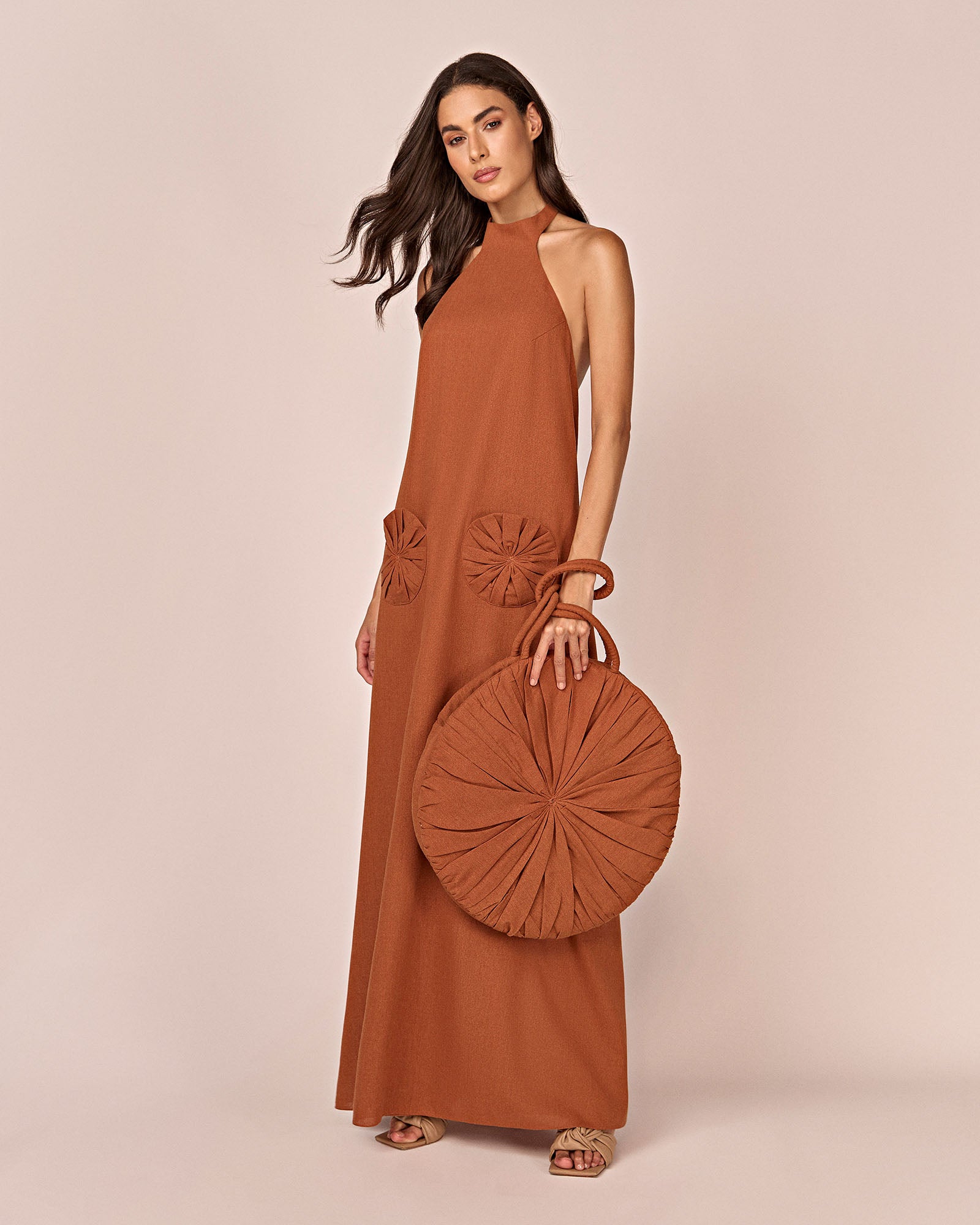 Bolsa Fuxico - Marrom - Hand Lace