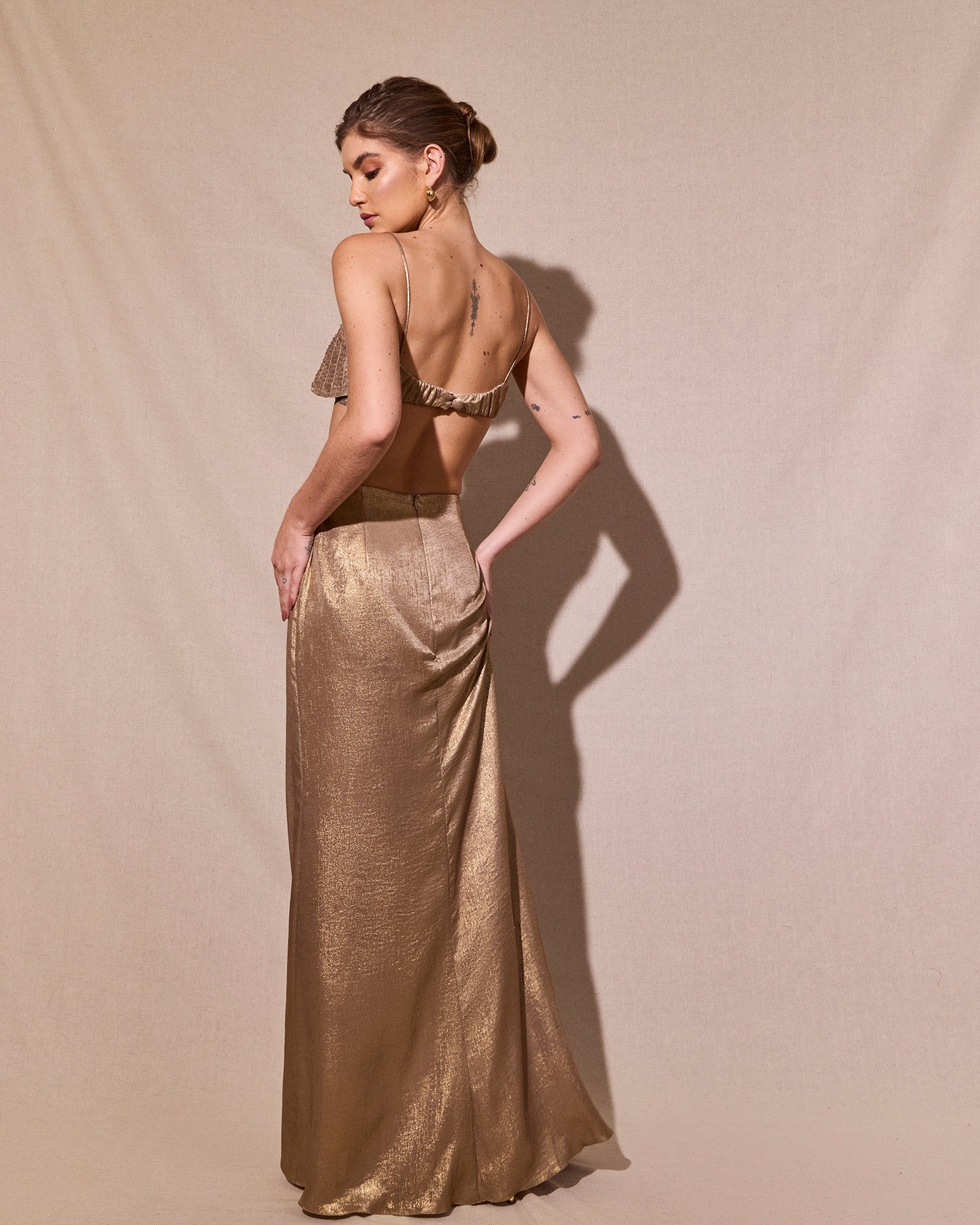 Top Trama Moulage - Glamour Gold - Hand Lace