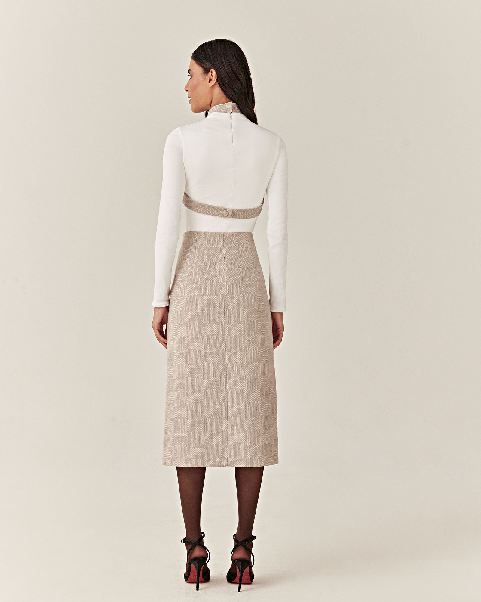 Cropped Gola Moulage - Trama Cinza - Hand Lace