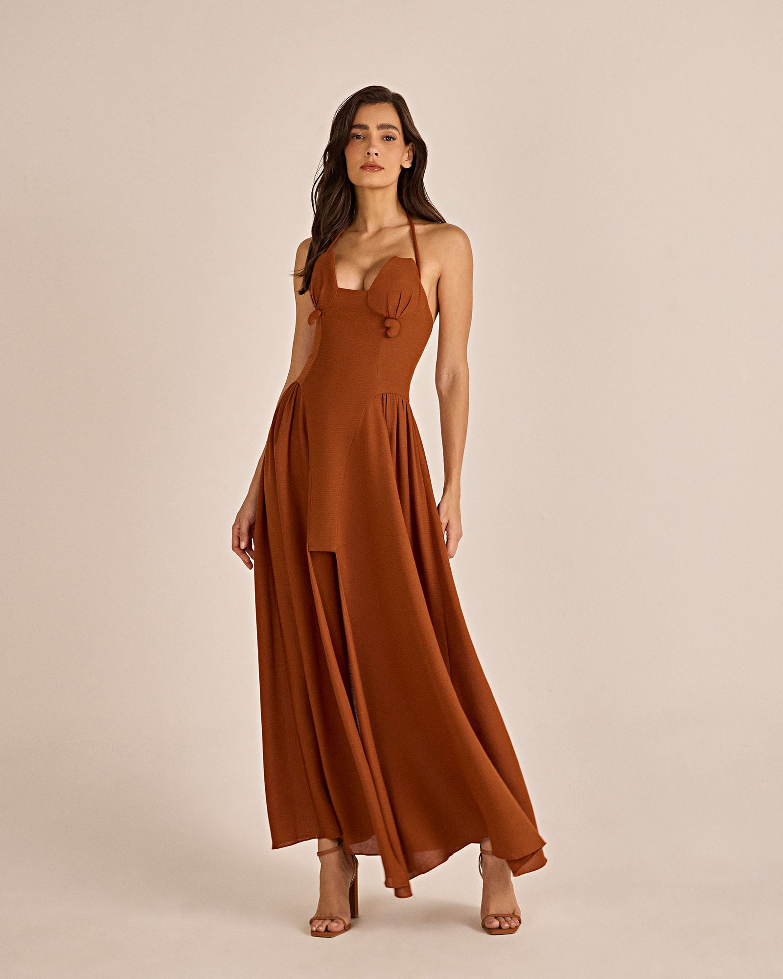 Vestido Caju - Marrom - Hand Lace