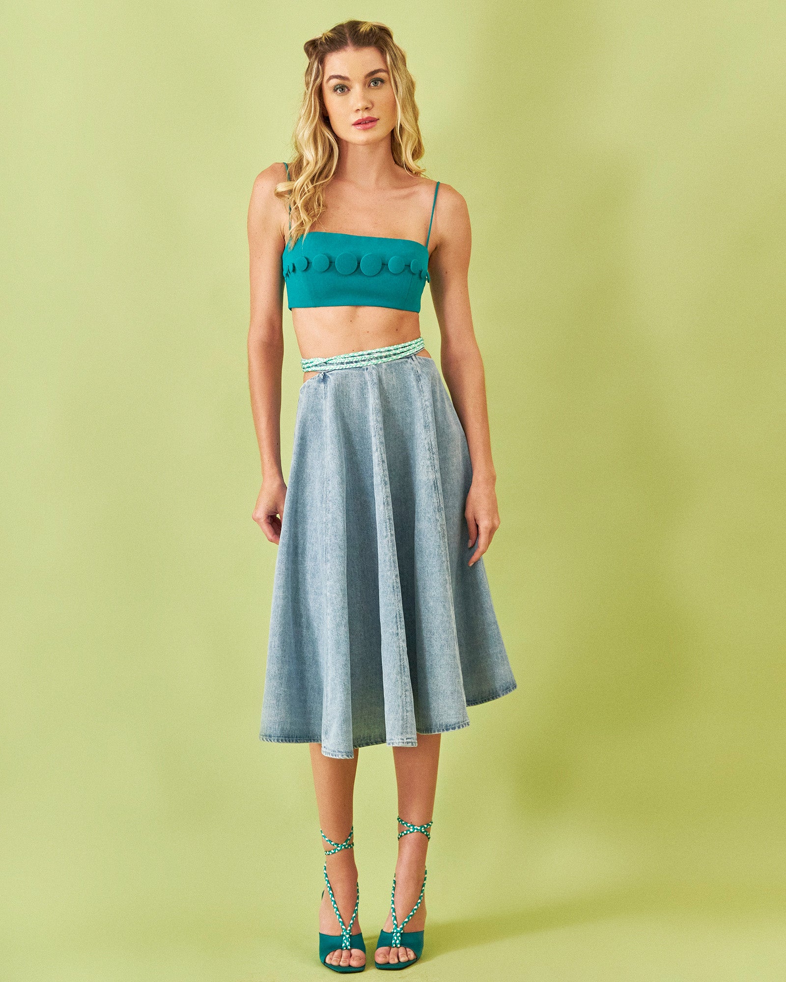 Top Faixa Botões - Hand Lace