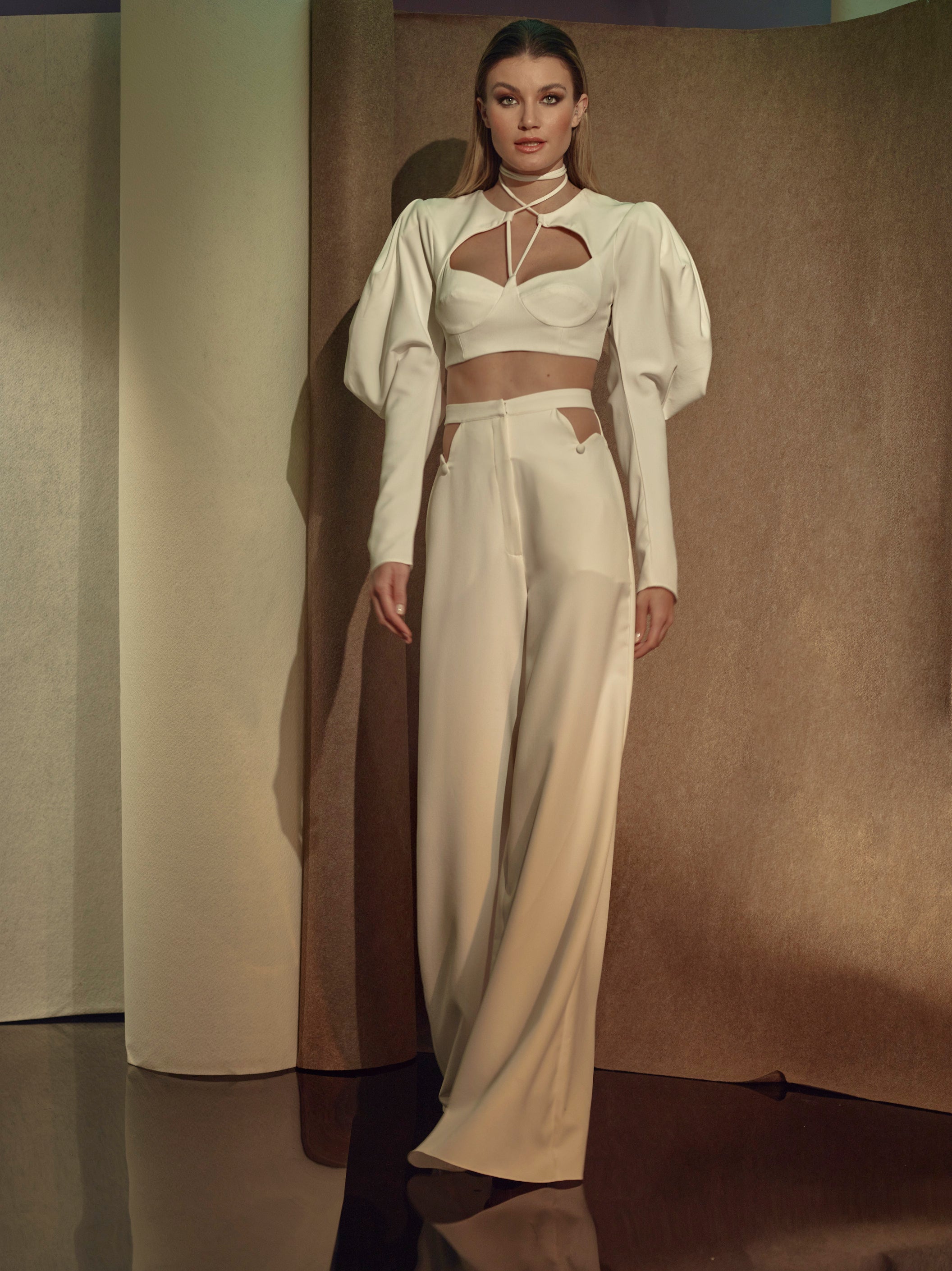 Cropped Manga Cascata Lambari - Hand Lace