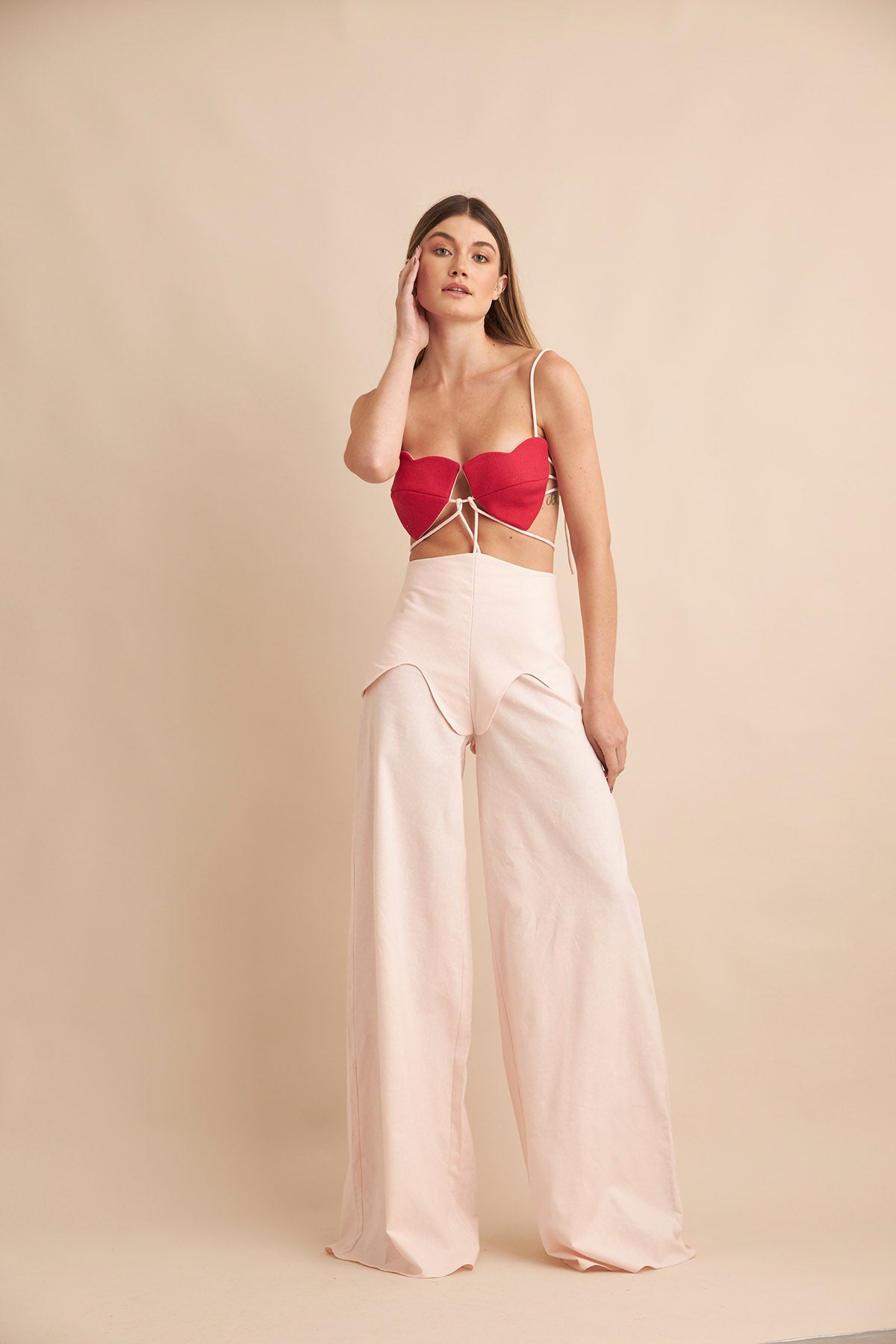 Top Coração Rolutês Trama - Hand Lace