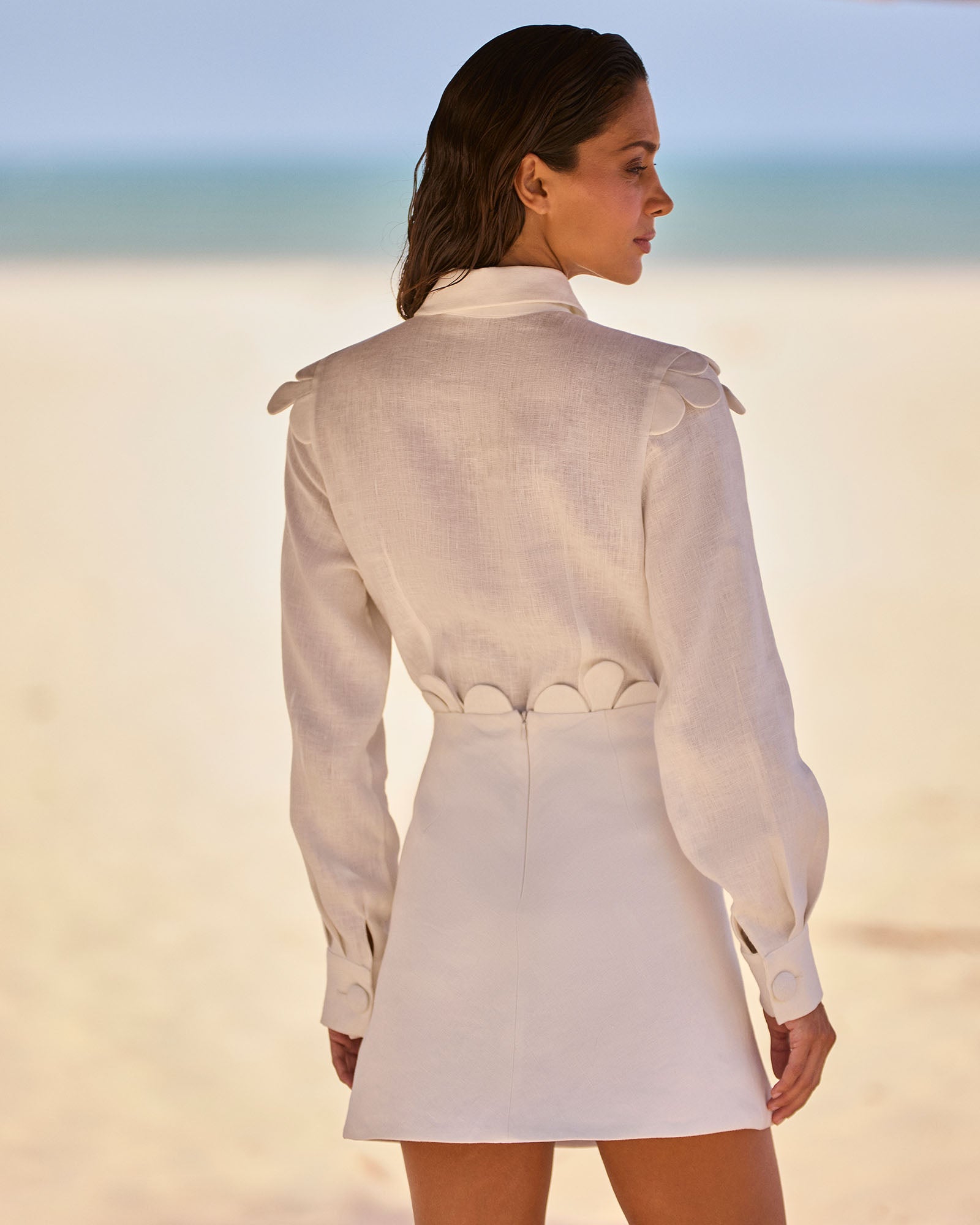 Saia "A" Gotas - Off White - Hand Lace