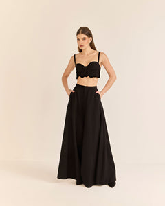 Cropped Fuxico - Preto - Hand Lace