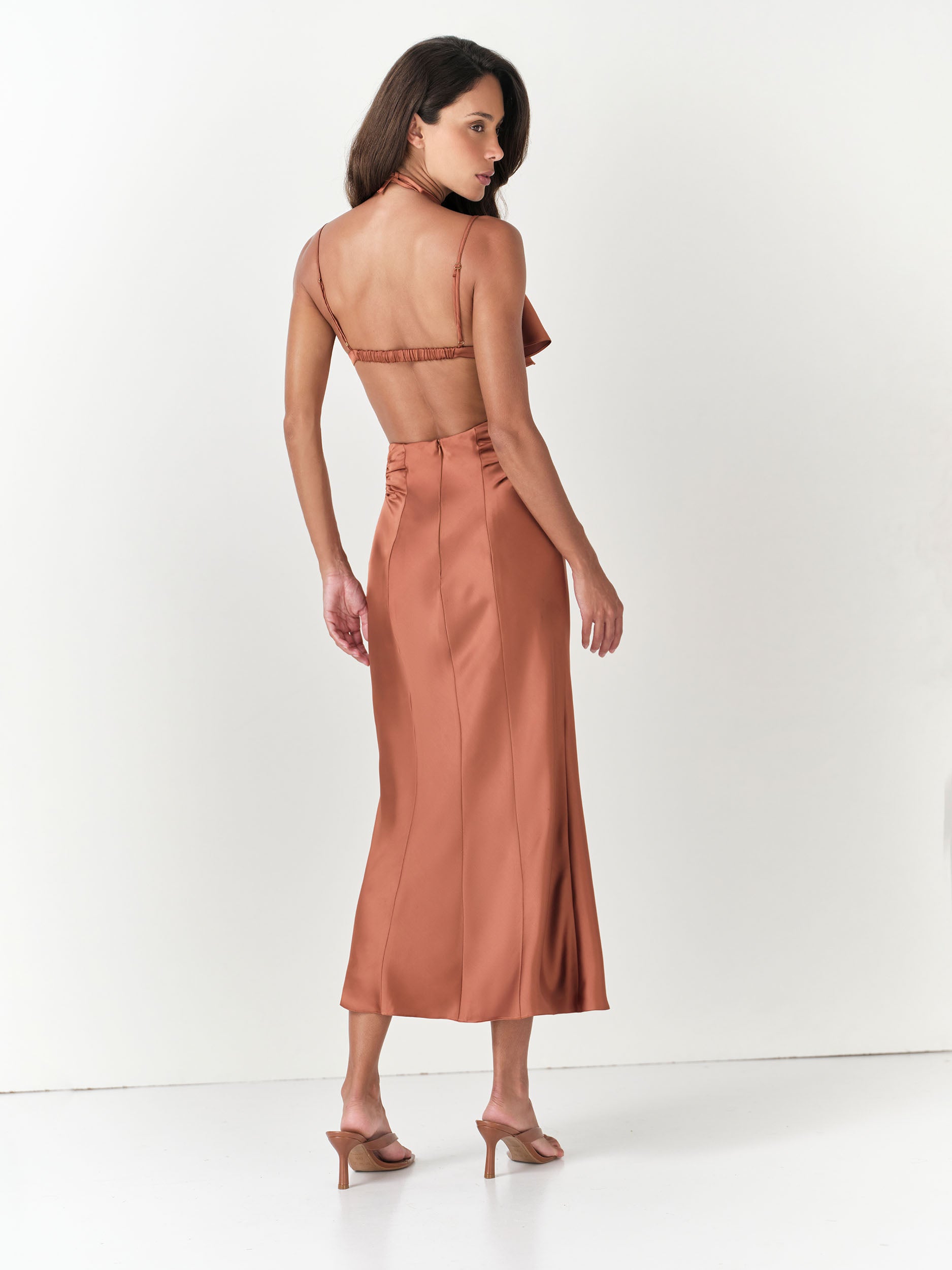 Vestido Midi Bronze - Marrom