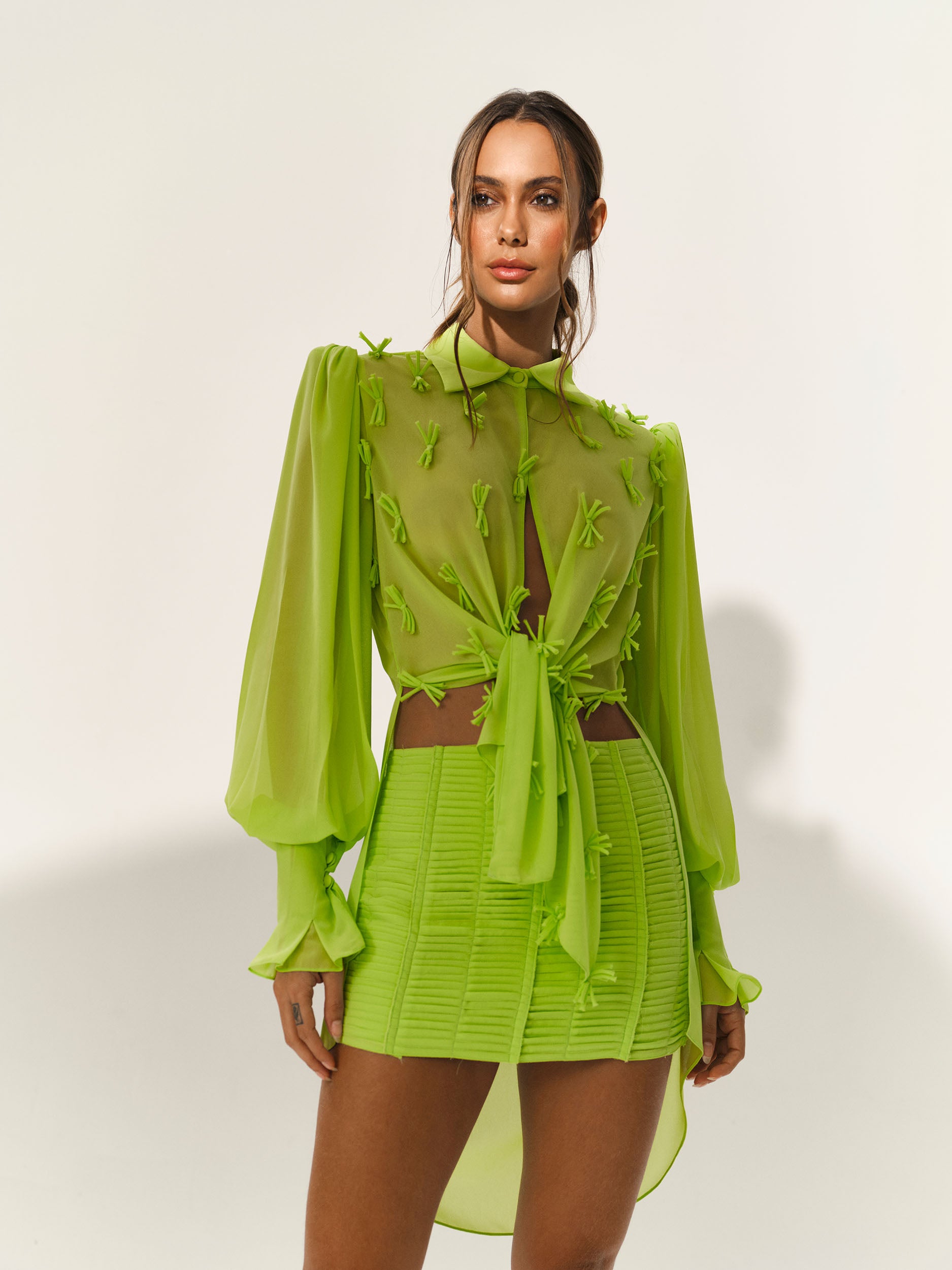 Saia Trama Boreal - Verde - Hand Lace