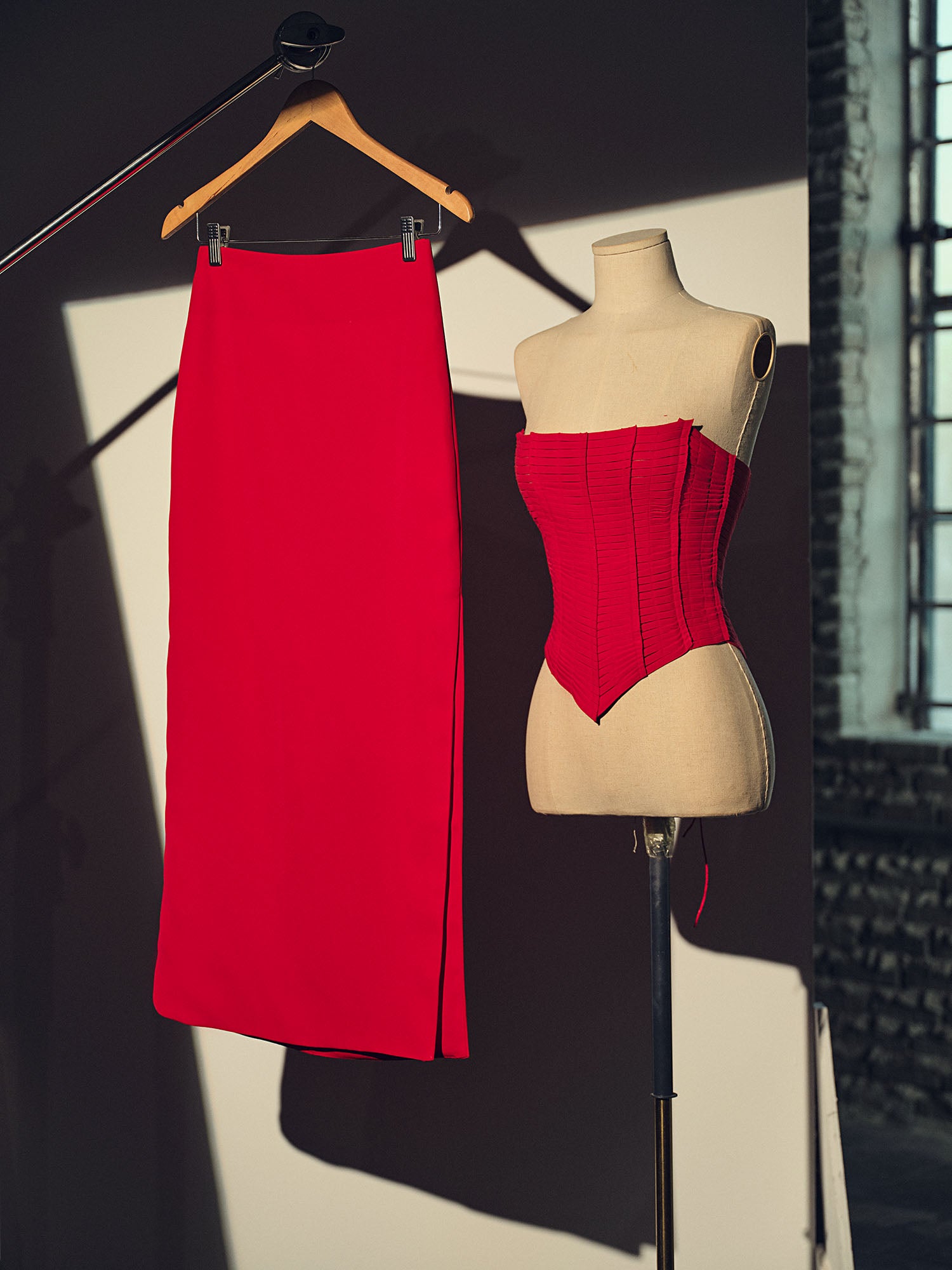 Saia Midi Brasa - Vermelho - Hand Lace