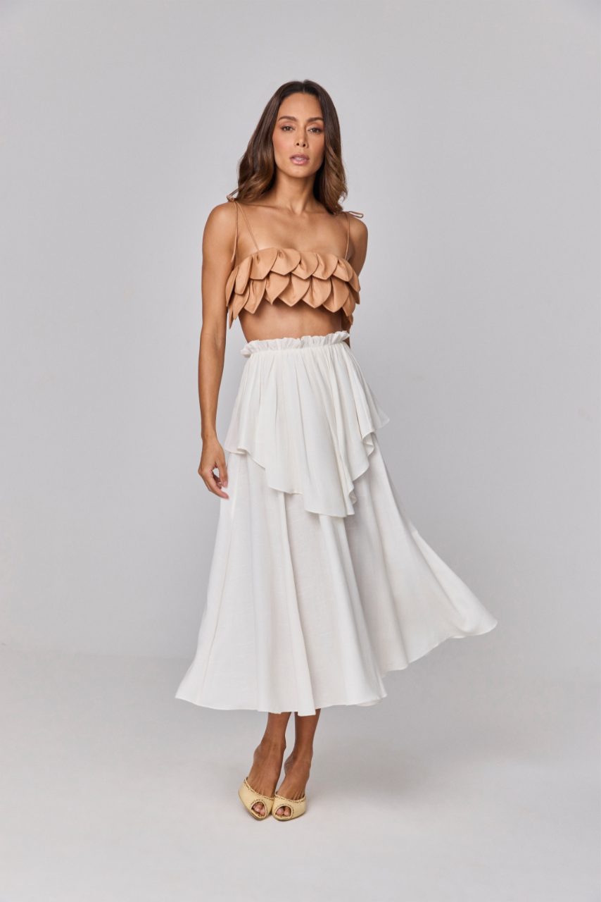 Saia Selênio - Off White - Hand Lace