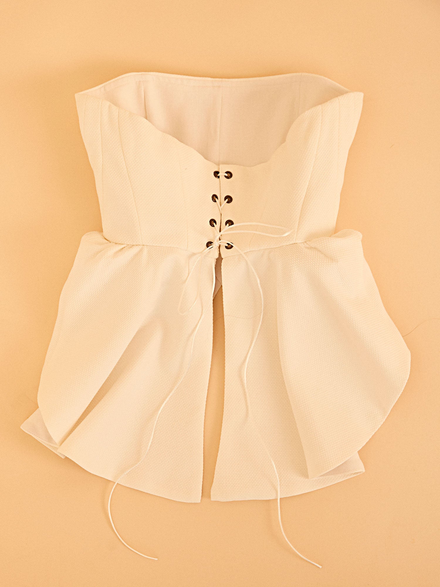 Corset Peplum - Branco - Hand Lace