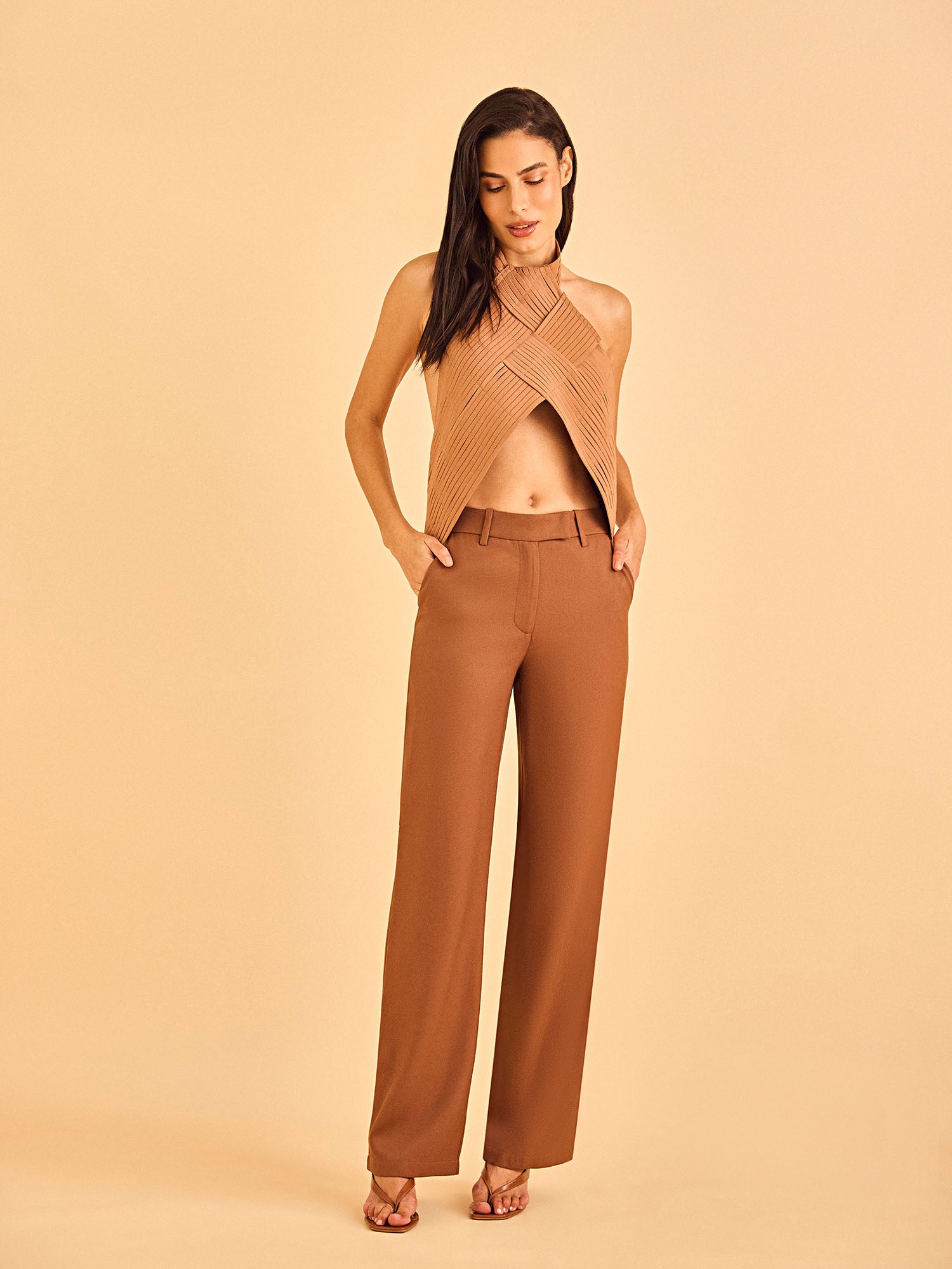 CALÇA ESSENCIAL - MARROM - HAND LACE