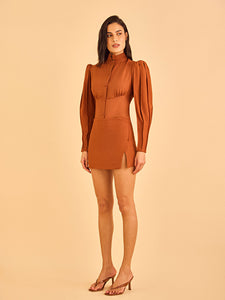 MINI SAIA FENDA - MARROM - HAND LACE