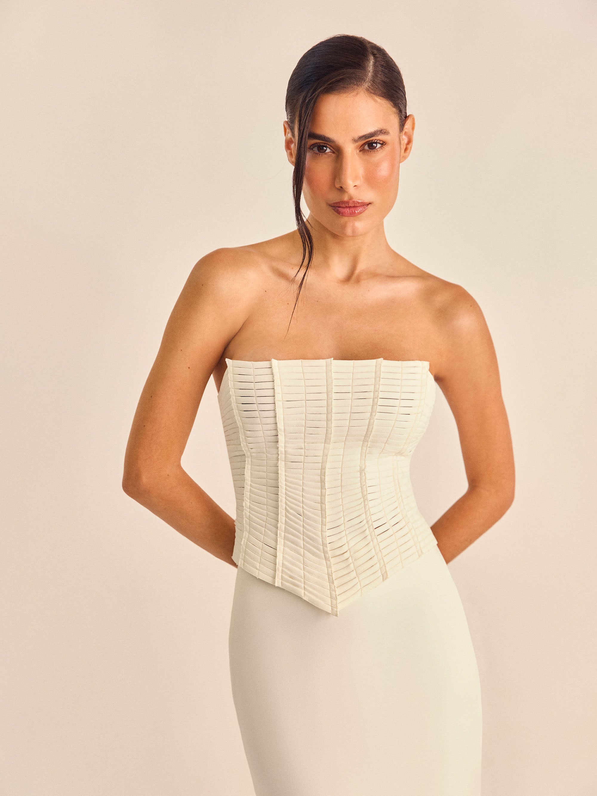 Corset Trama Moulage - Branco - Hand Lace