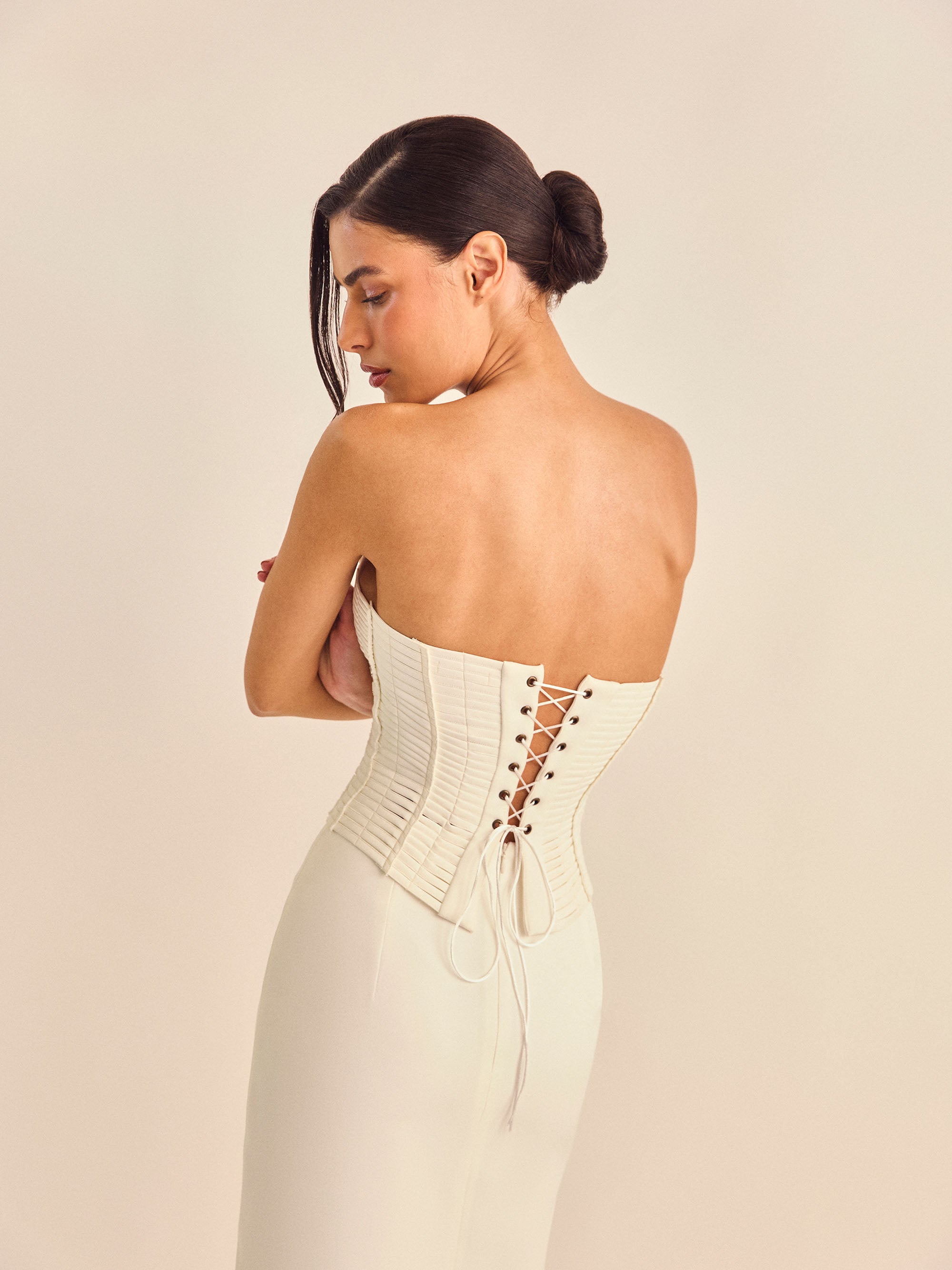 Corset Trama Moulage - Branco - Hand Lace
