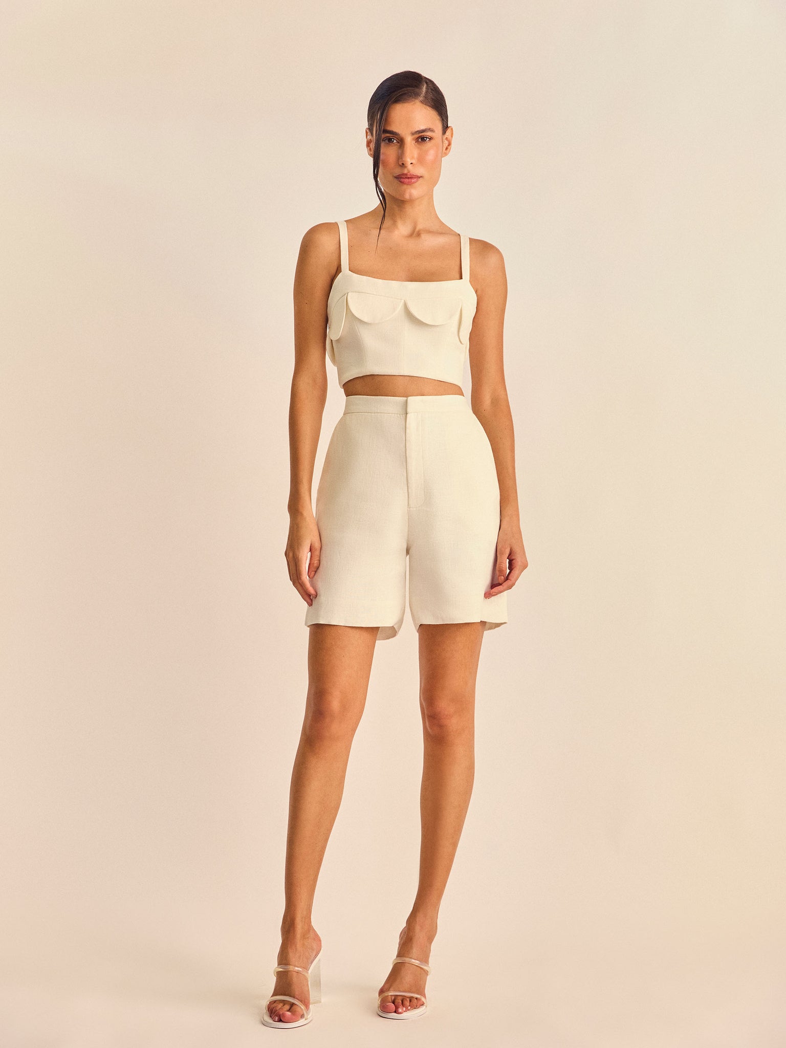 Top Recortes - Off White - Hand Lace
