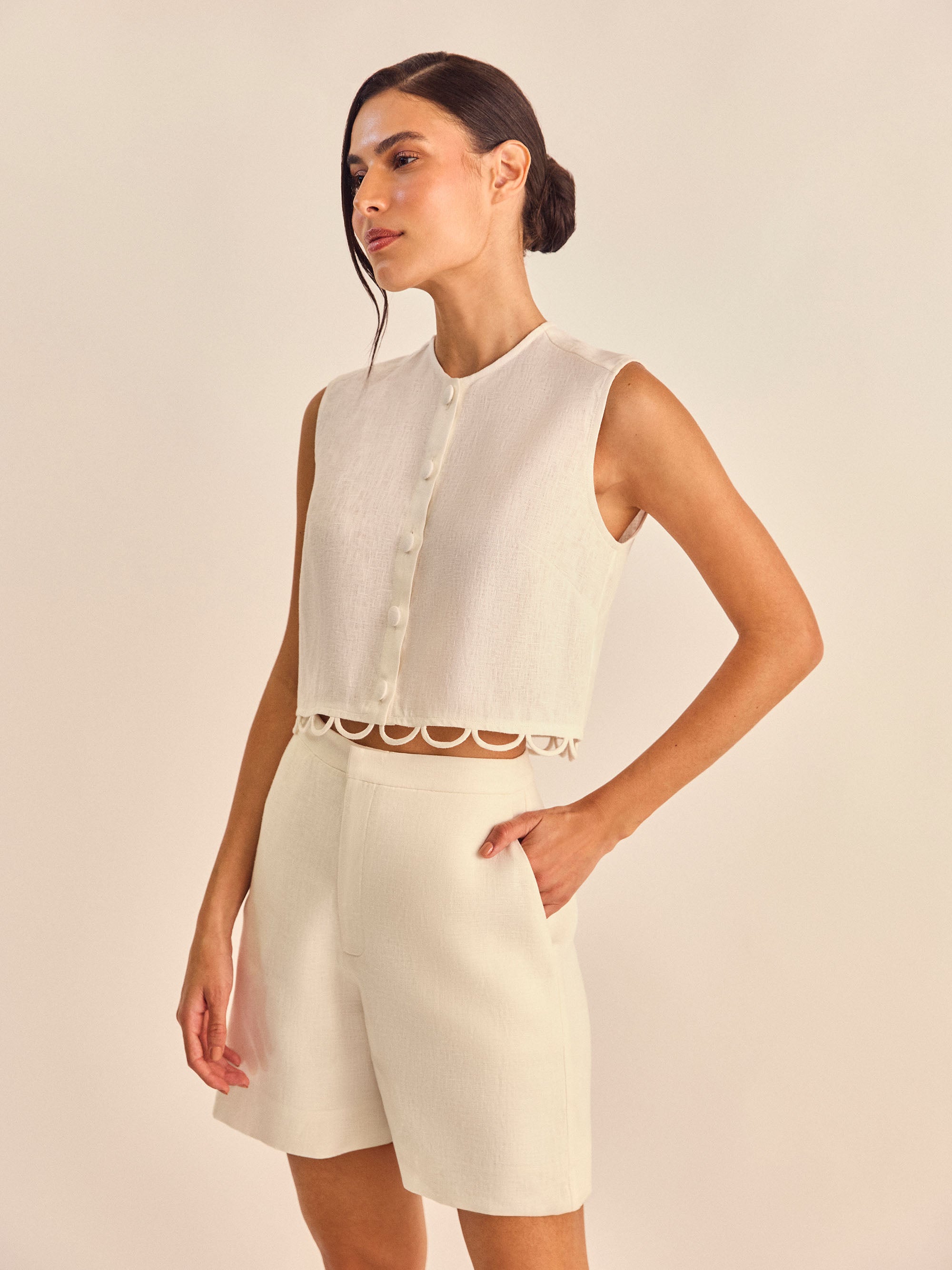 Regata Rolotê - Off White - Hand Lace