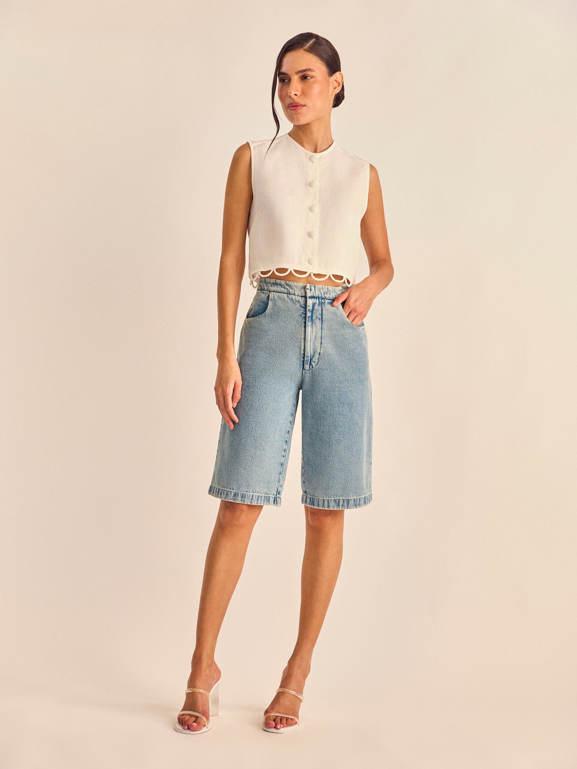 Bermuda Semente Jeans - Hand Lace – HAND LACE