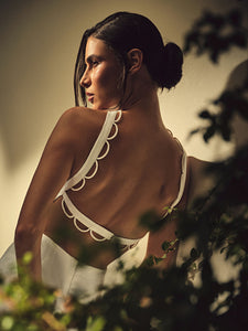 Vestido Curto Rolotê - Off White - Hand Lace