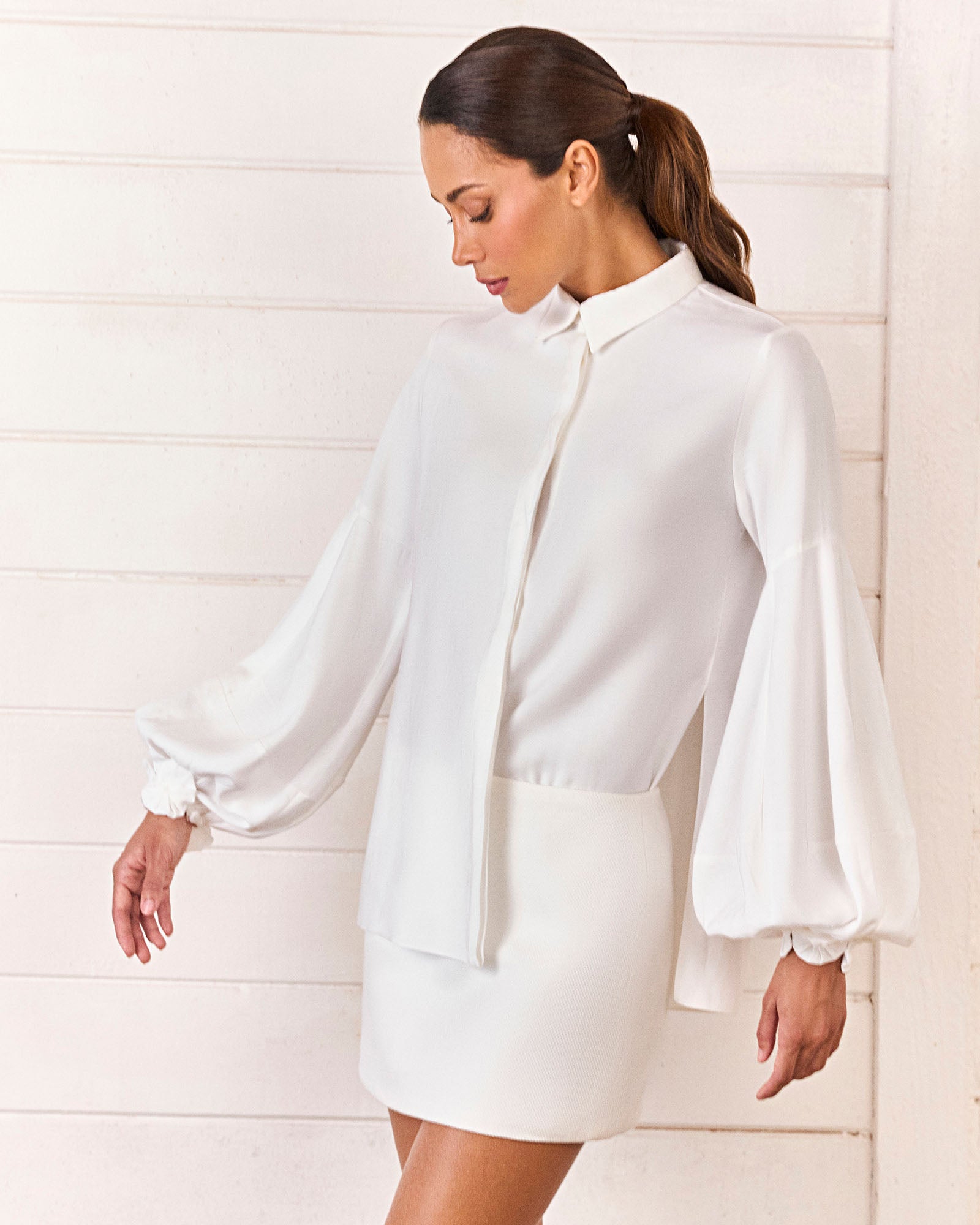 CAMISA PUNHO FUXICO - OFF WHITE - HAND LACE