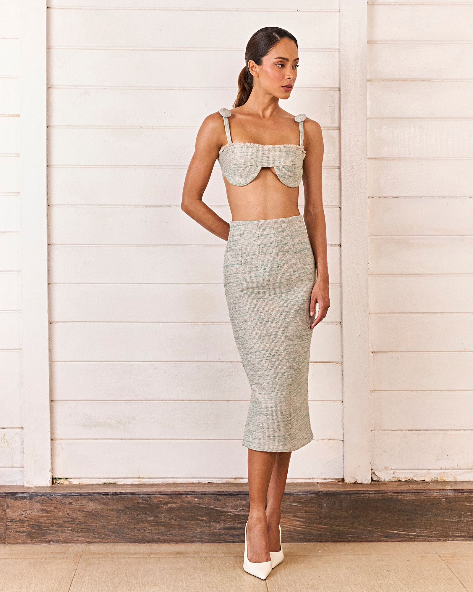 TOP DELAUNAY - CINZA - HAND LACE