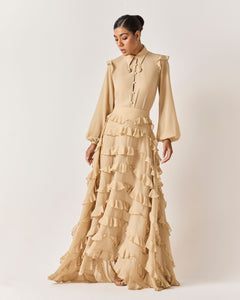 SAIA LONGA RIACHO - BEGE - HAND LACE