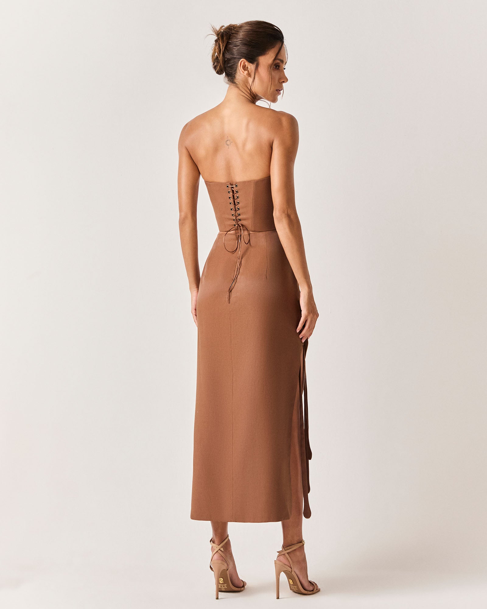 CORSET MAGELAN  - MARROM - HAND LACE