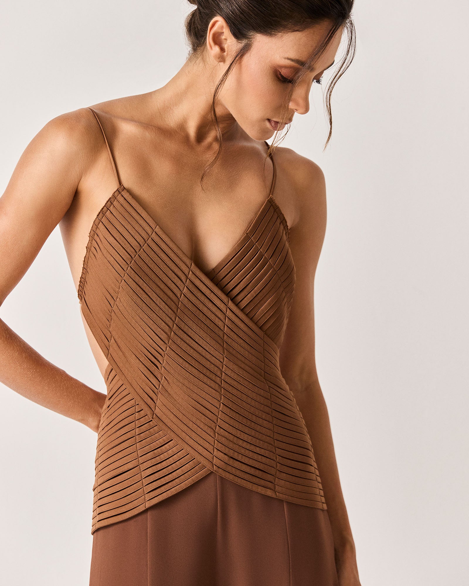 BLUSA CIPÓ - MARROM - HAND LACE