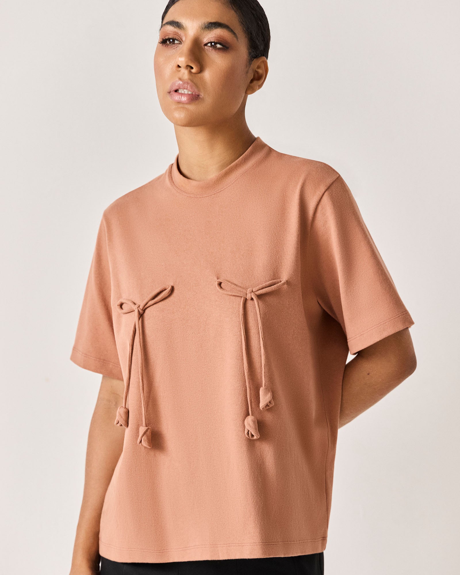 TSHIRT MAGEL - ROSA - HAND LACE