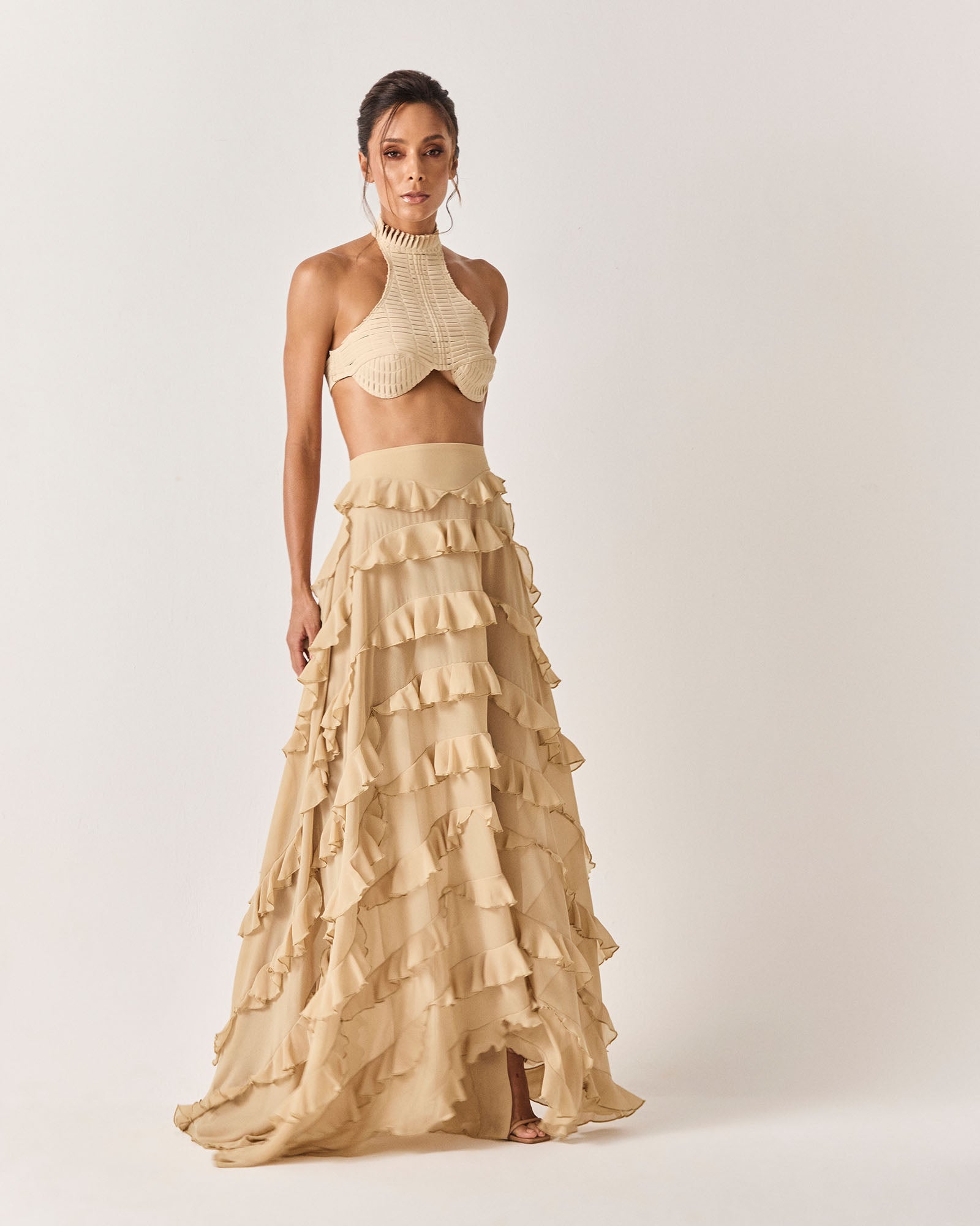 SAIA LONGA RIACHO - BEGE - HAND LACE