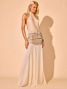 Saia Longa Viés - Bege - Hand Lace