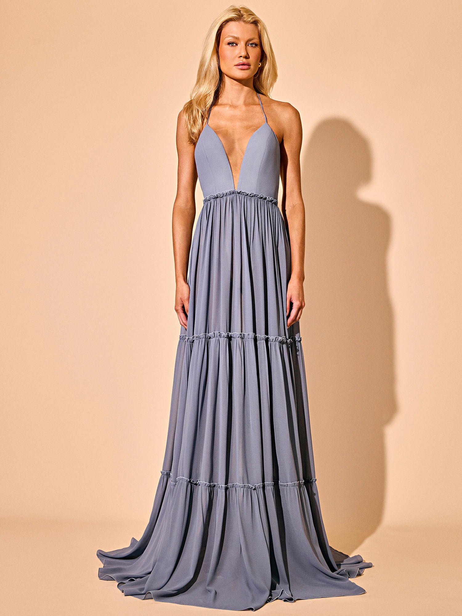 Vestido Longo Marias - Cinza - Hand Lace