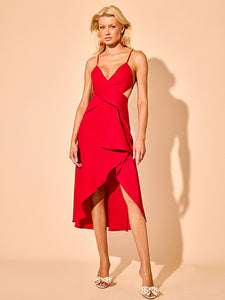 Saia Midi Cascata - Vermelho - Hand Lace