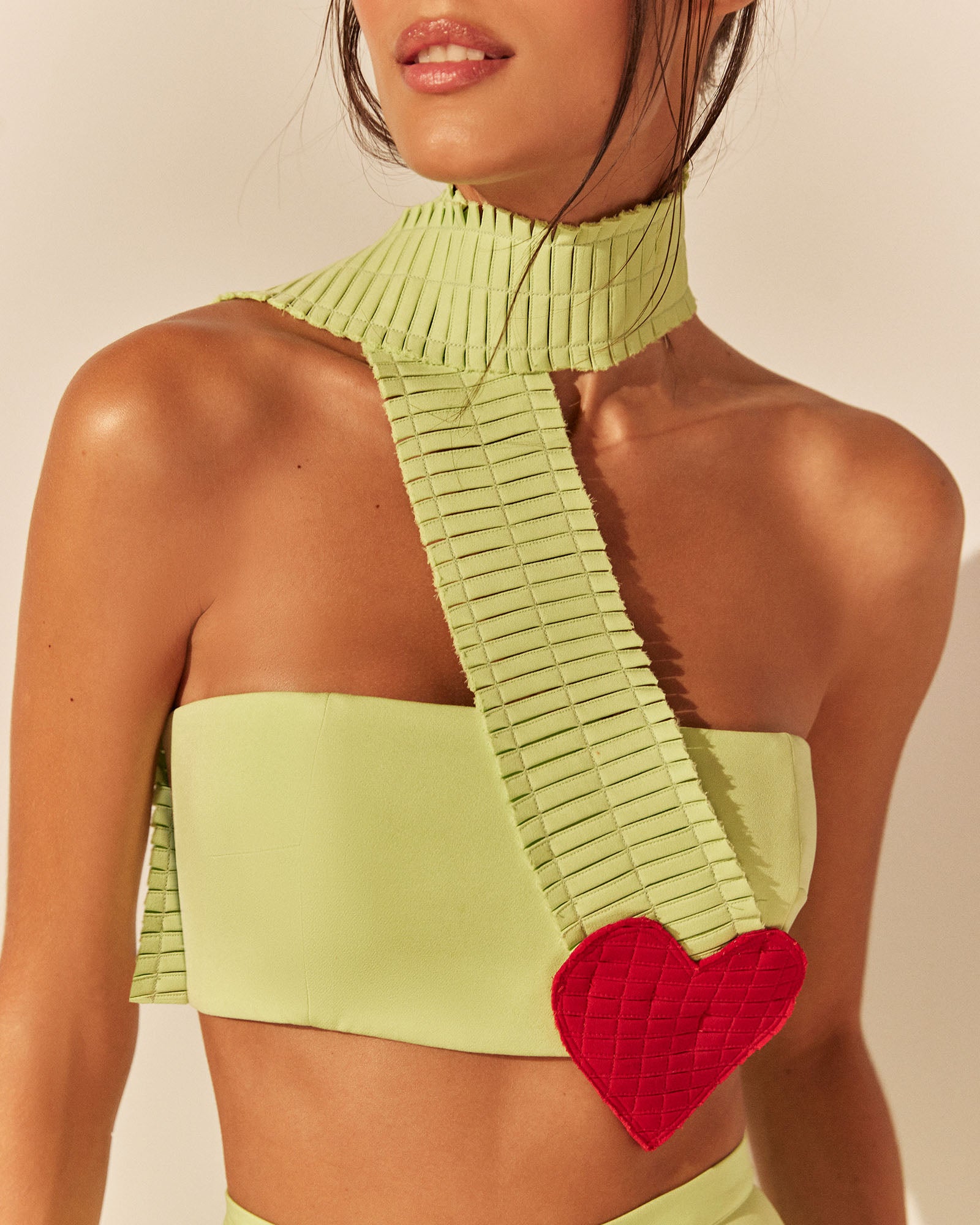 Cropped Faixa Naipe - Verde - Hand Lace