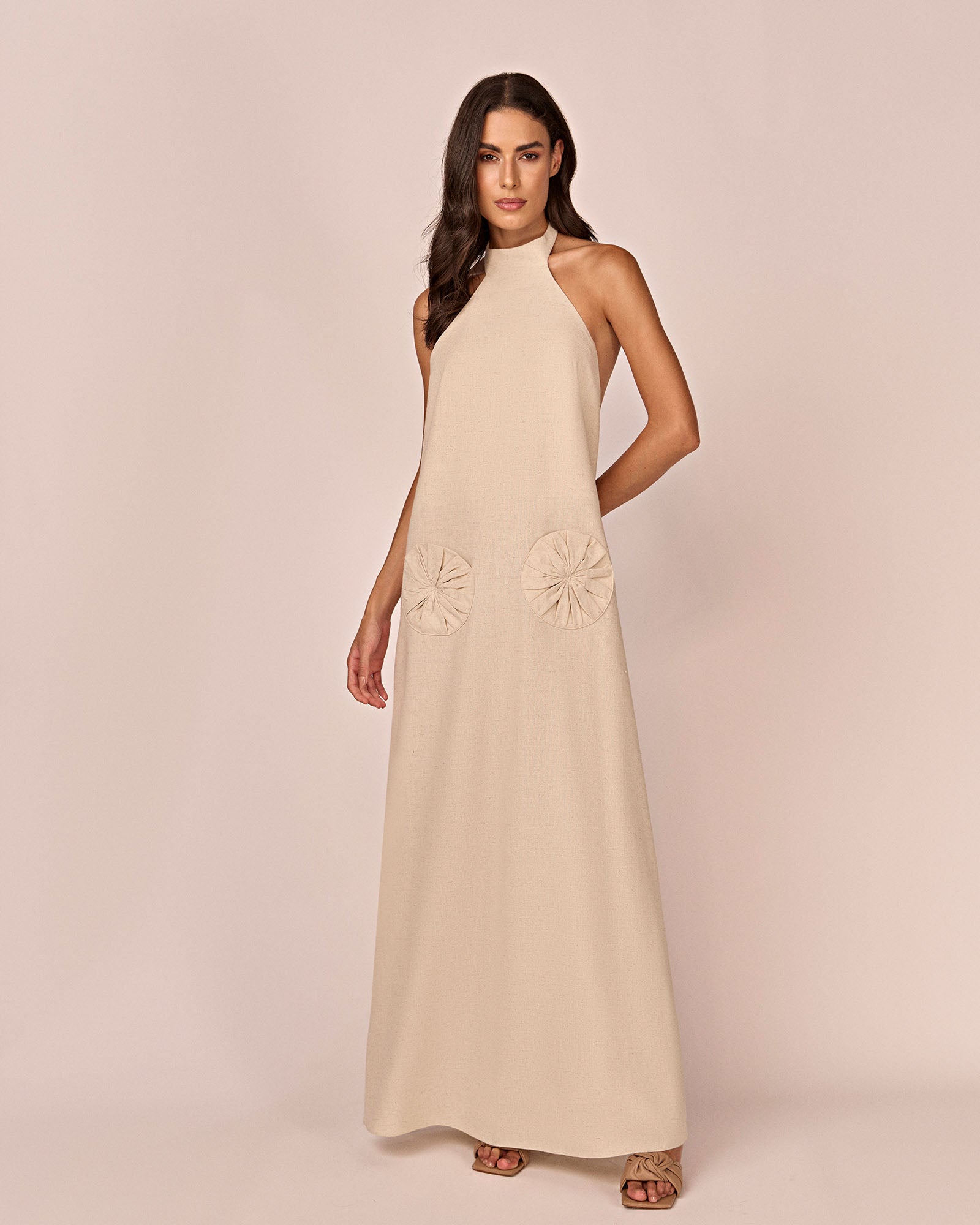 Vestido Longo Dália - Natural - Hand Lace