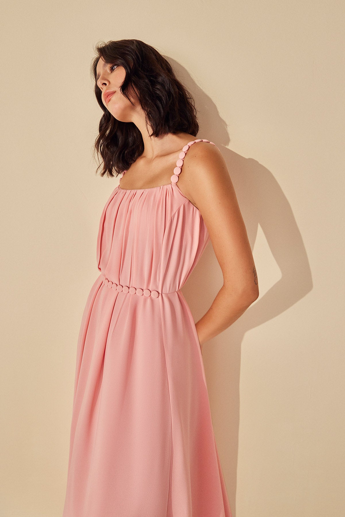 Vestido Pólya - Rosa Dália - Hand Lace