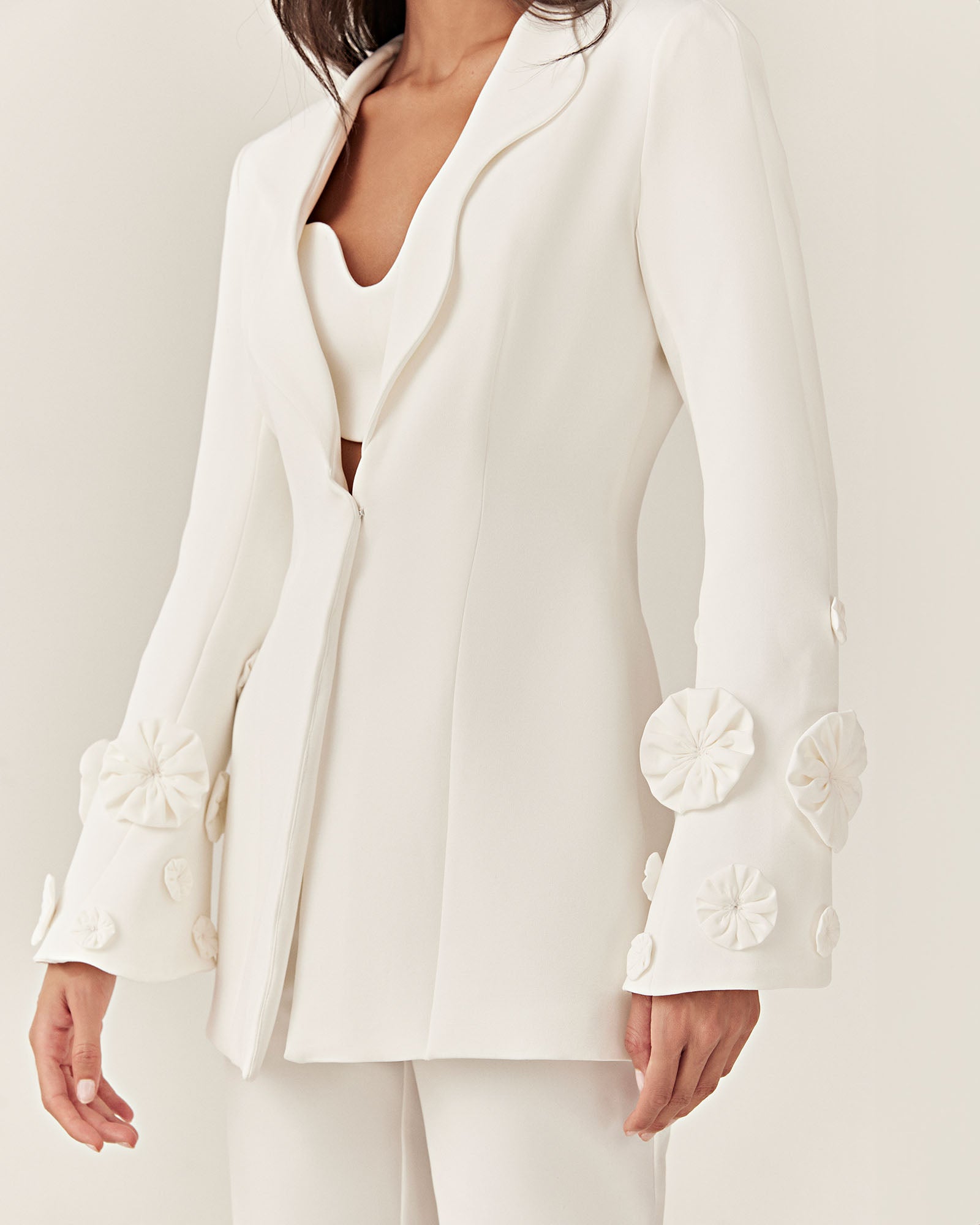 Blazer Ornamental - Off White - Hand Lace