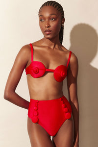 Calcinha Hot Pants Círculos - Vermelho - Hand Lace